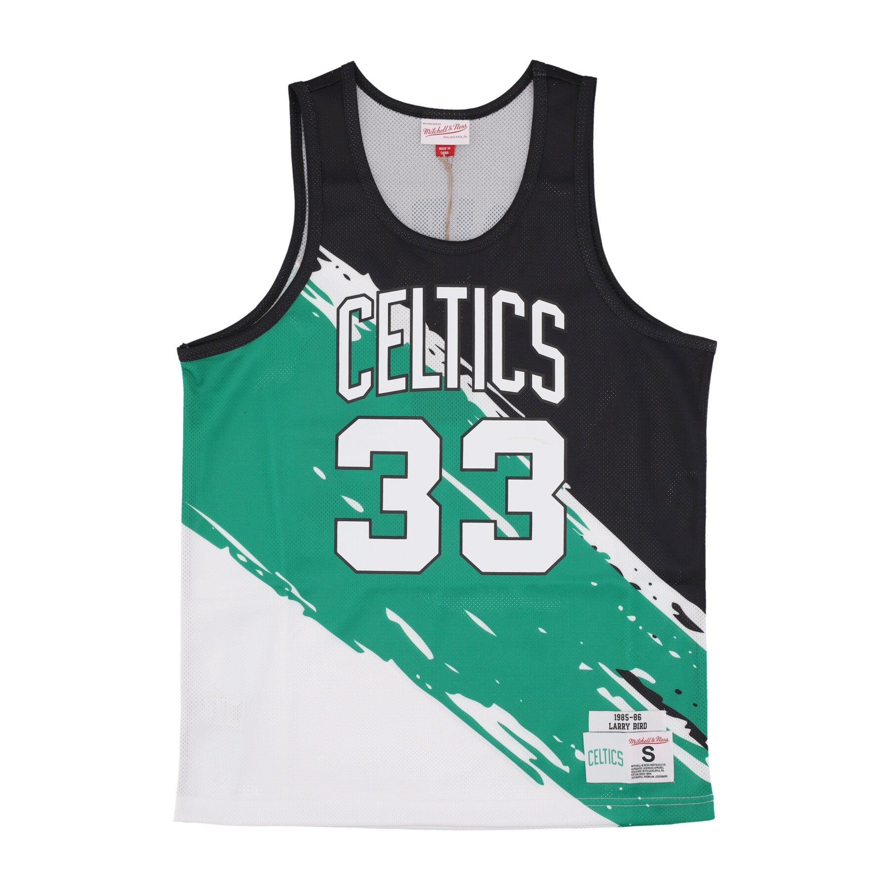 Basketball Type Herren Tank Top Nba Paint Brush Mesh Tank Nr. 33 Larry Bird Boscel Multi/WeiB