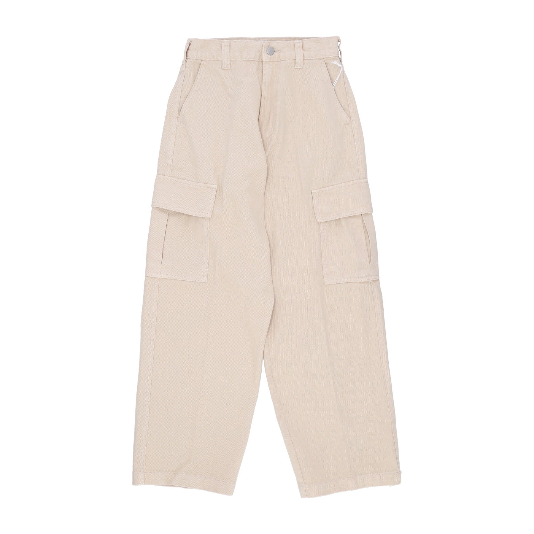Lange Herren-Cargo-Denim-Hose mit groBer Perucke, Ton