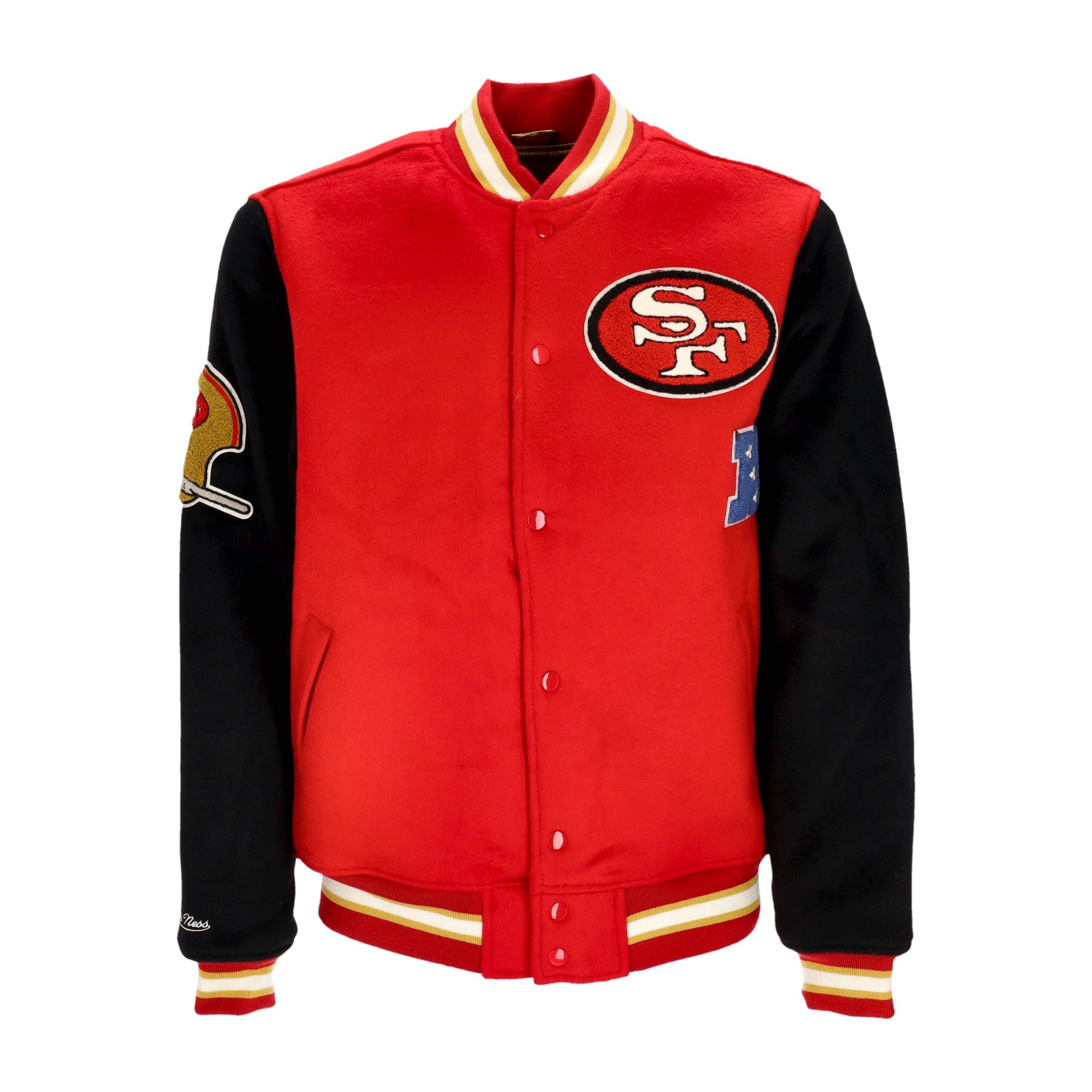 College-Jacke Herren NFL Team Legacy Varsity Jacke Saf49e Rot/Schwarz