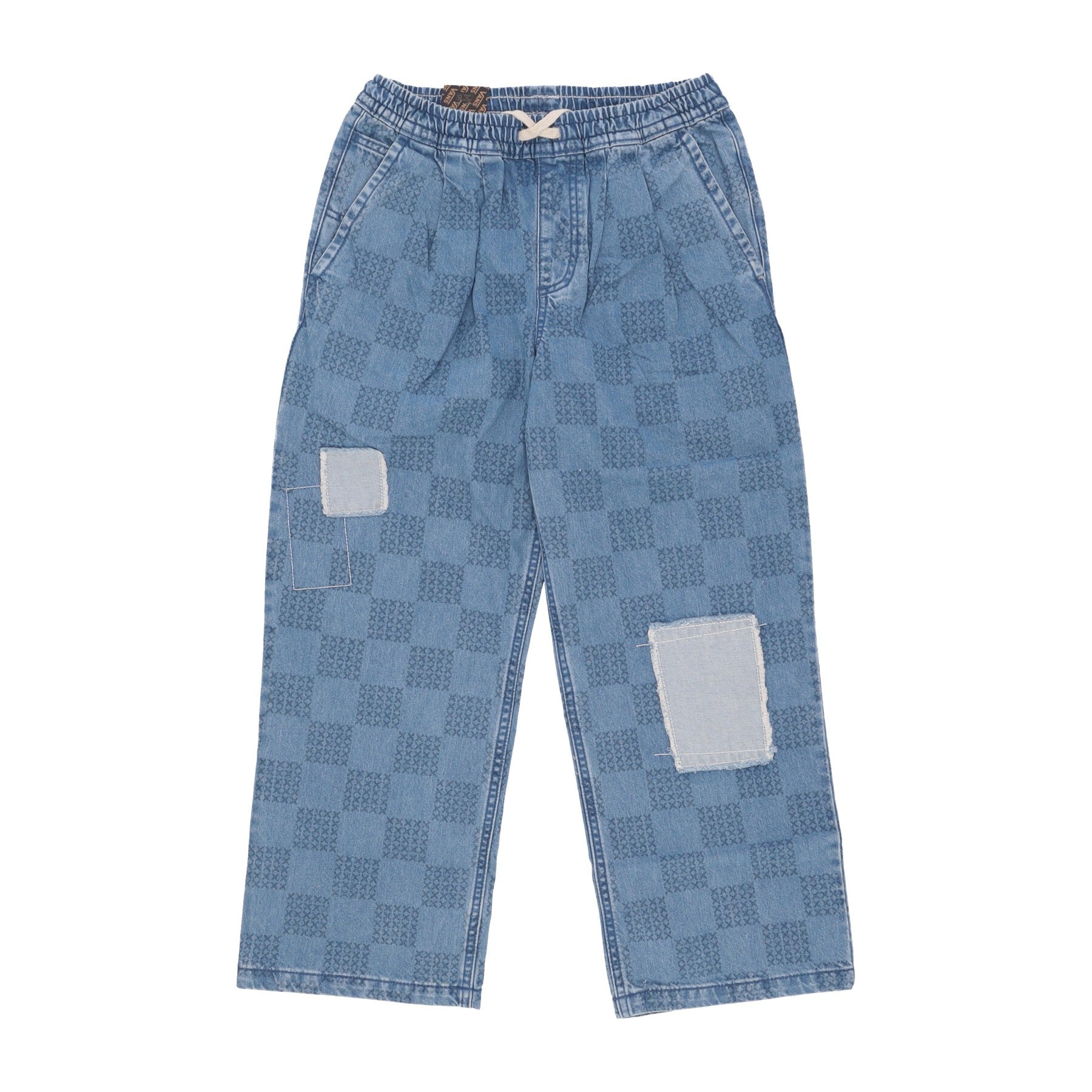 Damenjeans Mended Check Denim Range Loose Crop Pant Denim Stone