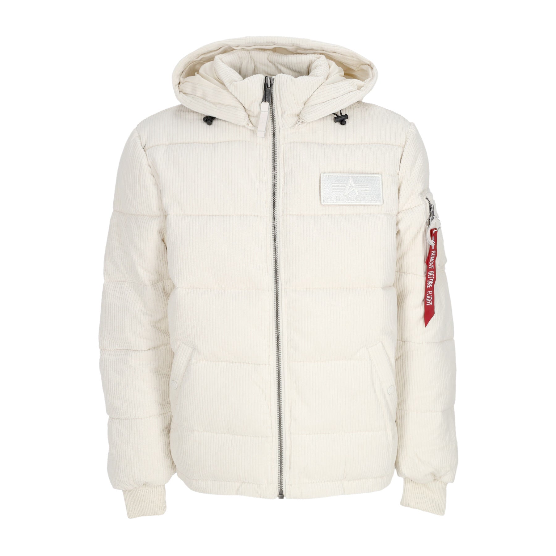Herren Puffer Cord Jet Stream White