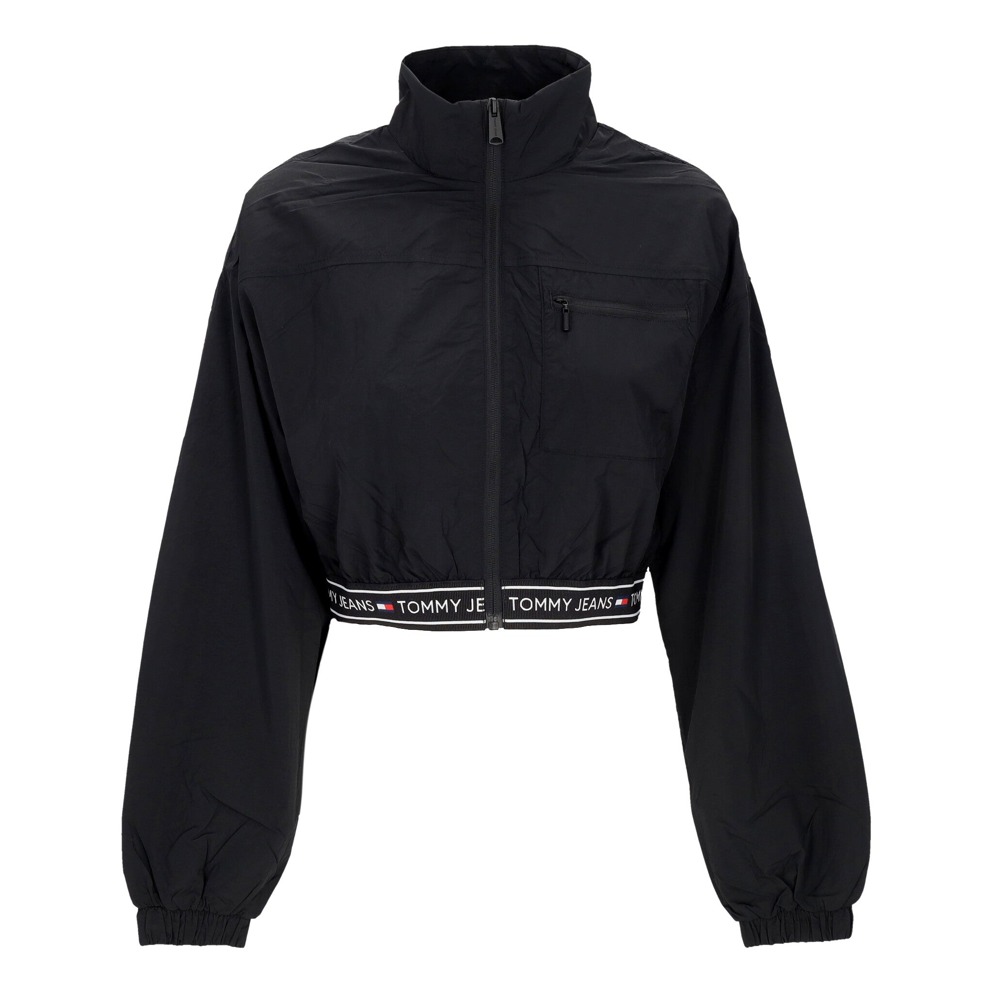 Kurzer Damen-Windbreaker W Crop Taping Windbreaker Schwarz