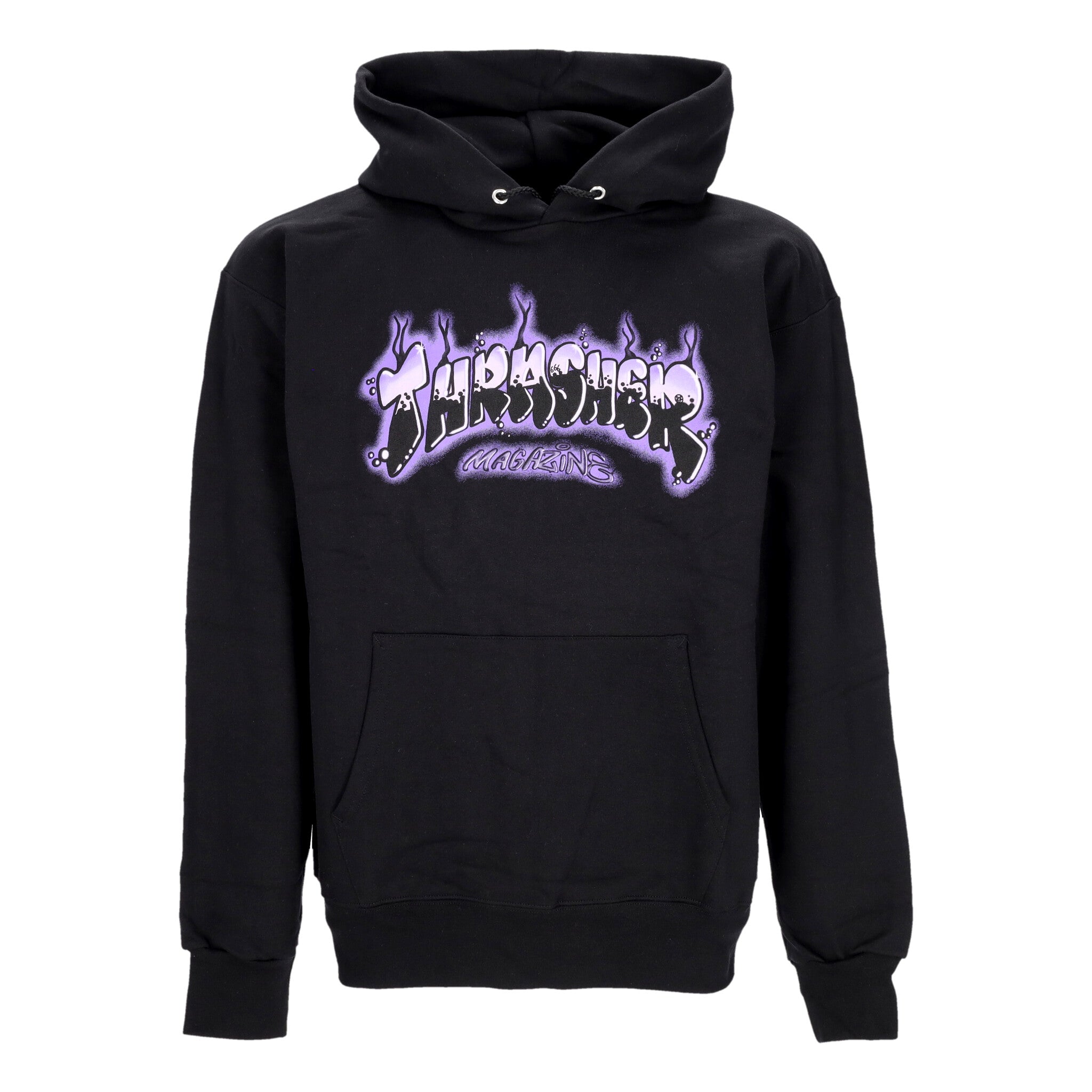 Herren Airbrush Hoodie Schwarz/Lila