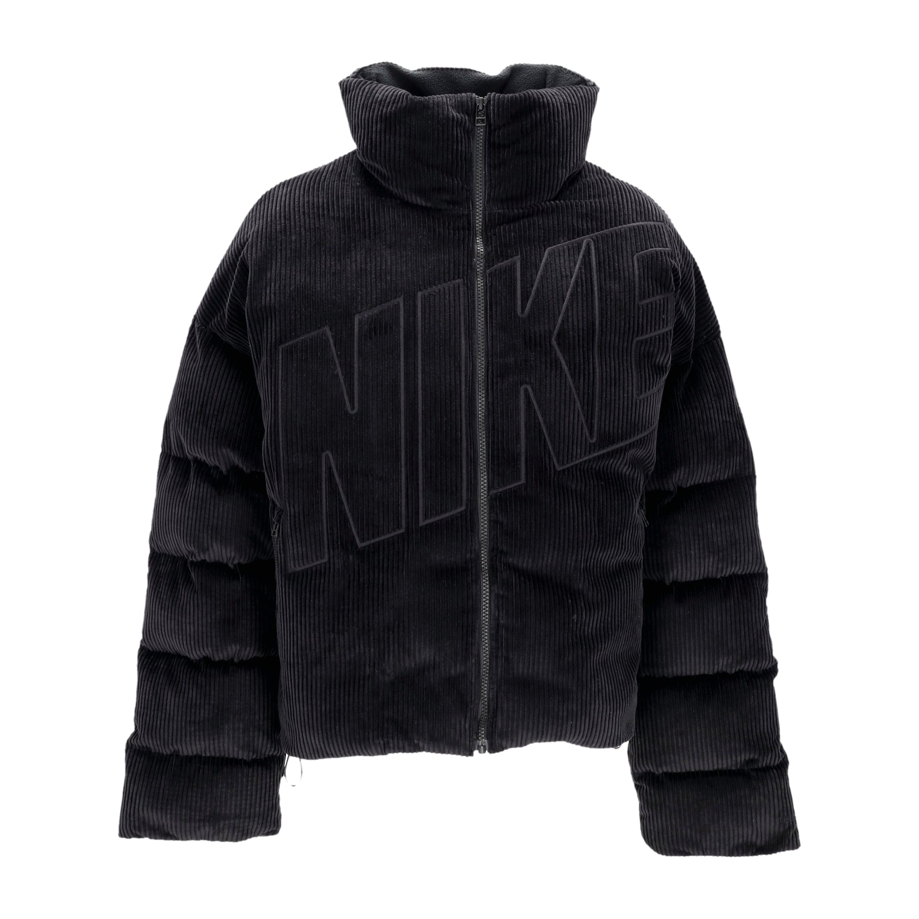 W Sportswear Essential Therma-fit Oversized Corduroy Puffer Damenjacke Schwarz/Schwarz