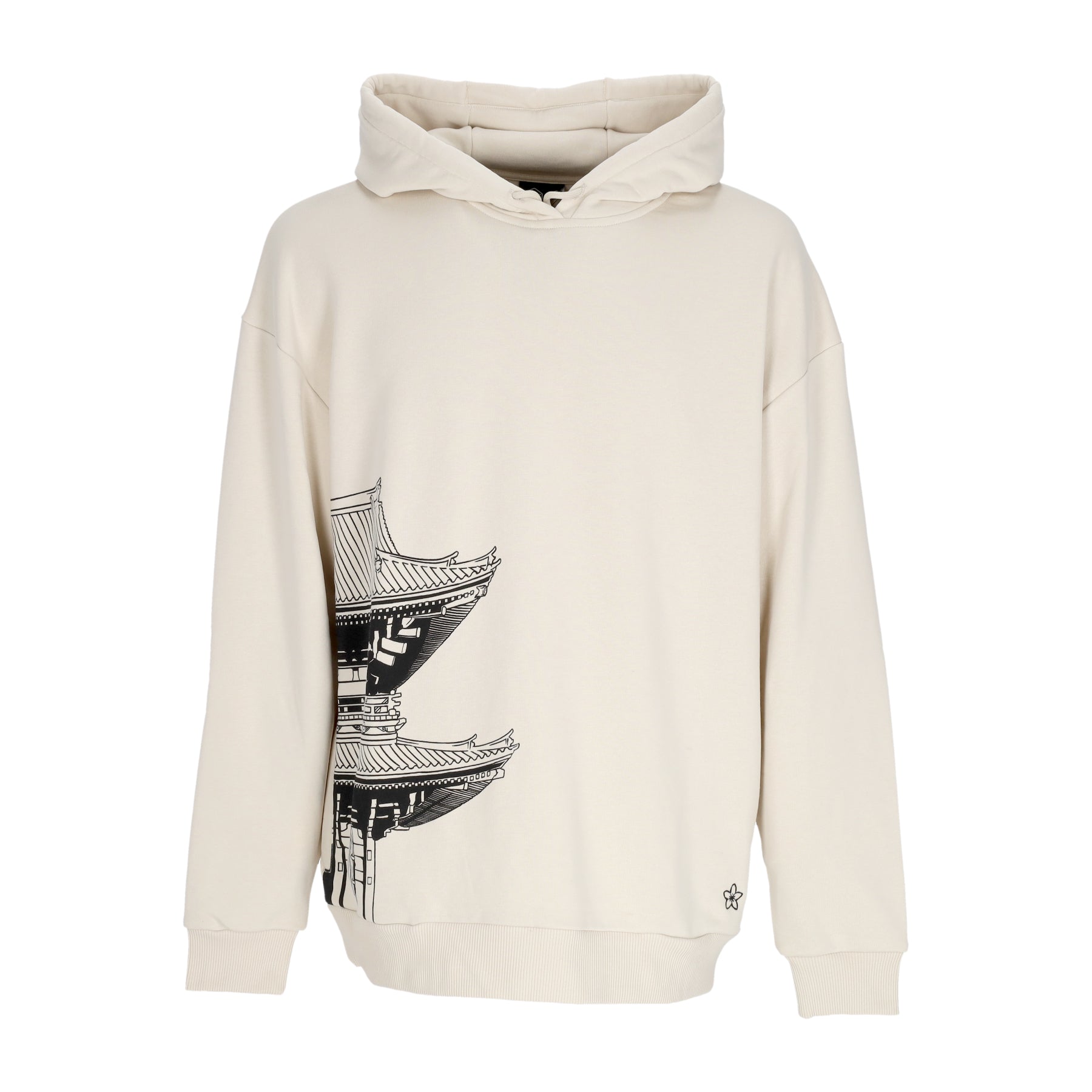 Bench Tokyo Over Hoodie Herren Leichter Kapuzenpullover Beige/Schwarz