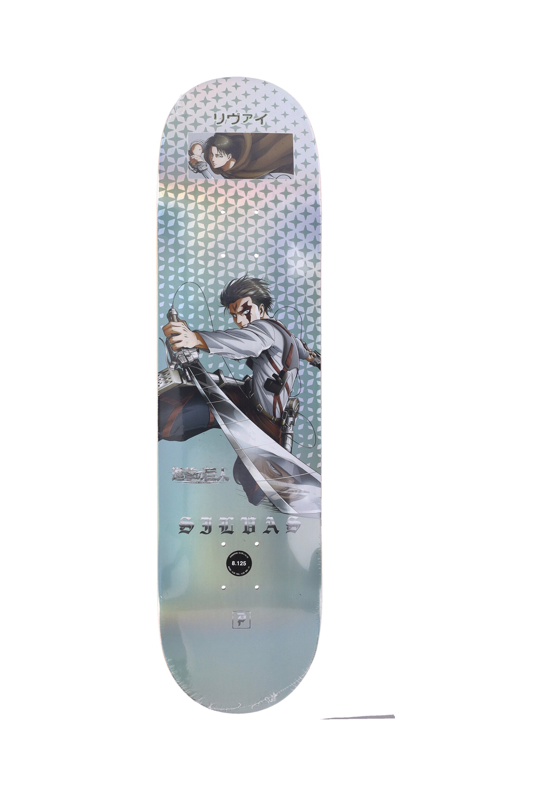 Silvas Levi Deck X Attack On Titan Herren-Skateboard-Deck, Grun/Multi