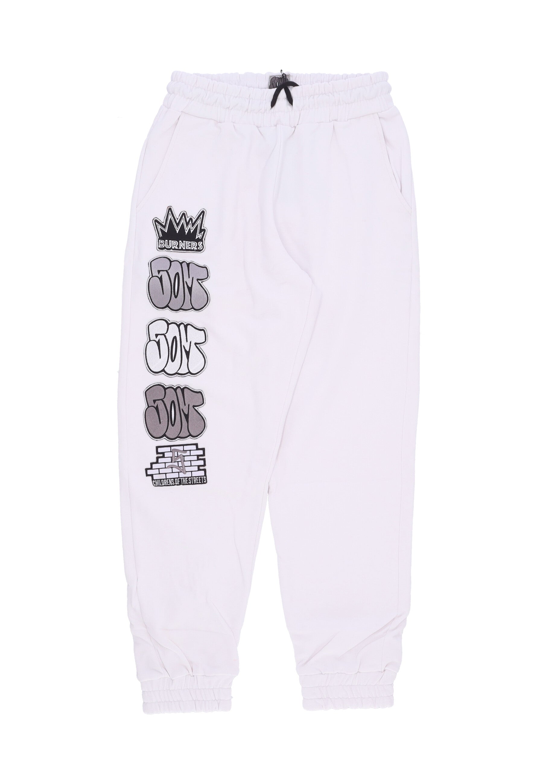 Leichte Trainingshose fur Herren, Graffiti-Patch-Jogginghose, WeiB