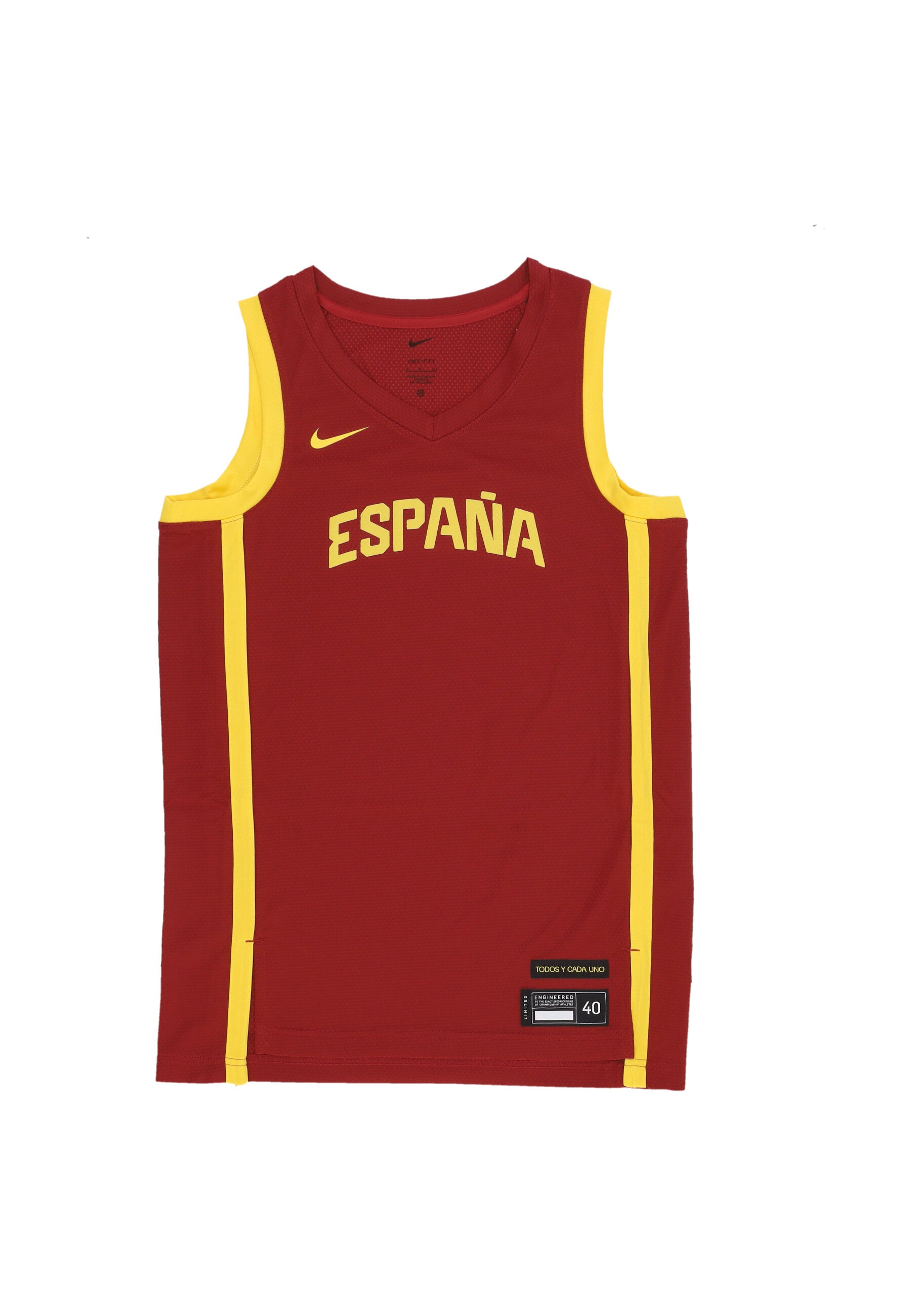 Herren-Basketball-Tanktop Limited Road Basketball-Trikot Team Spanien Team Crimson/Tour Yellow