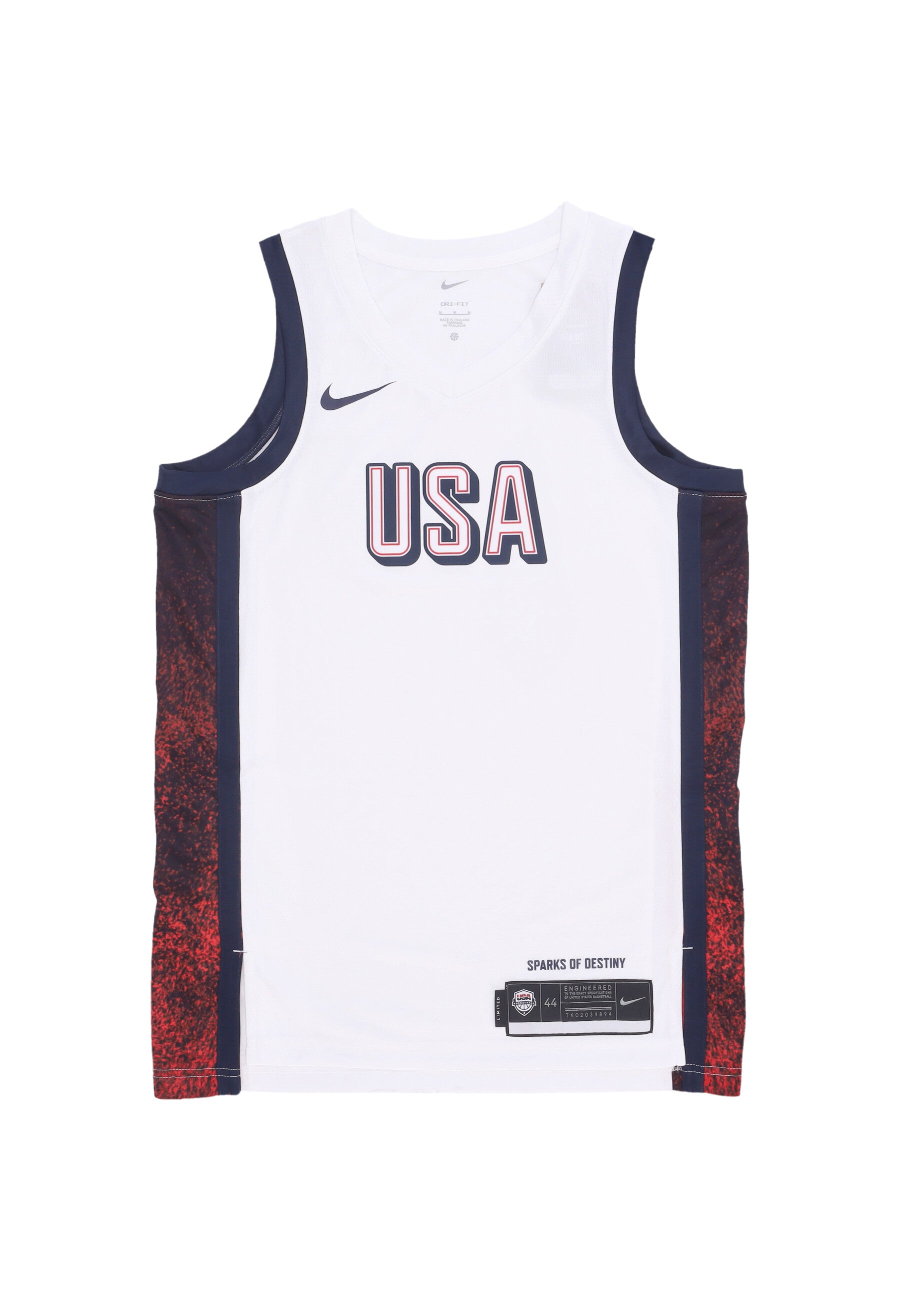 Herren-Basketball-Tanktop Limited Home Basketball-Trikot Team USA WeiB/Sportrot/Obsidian