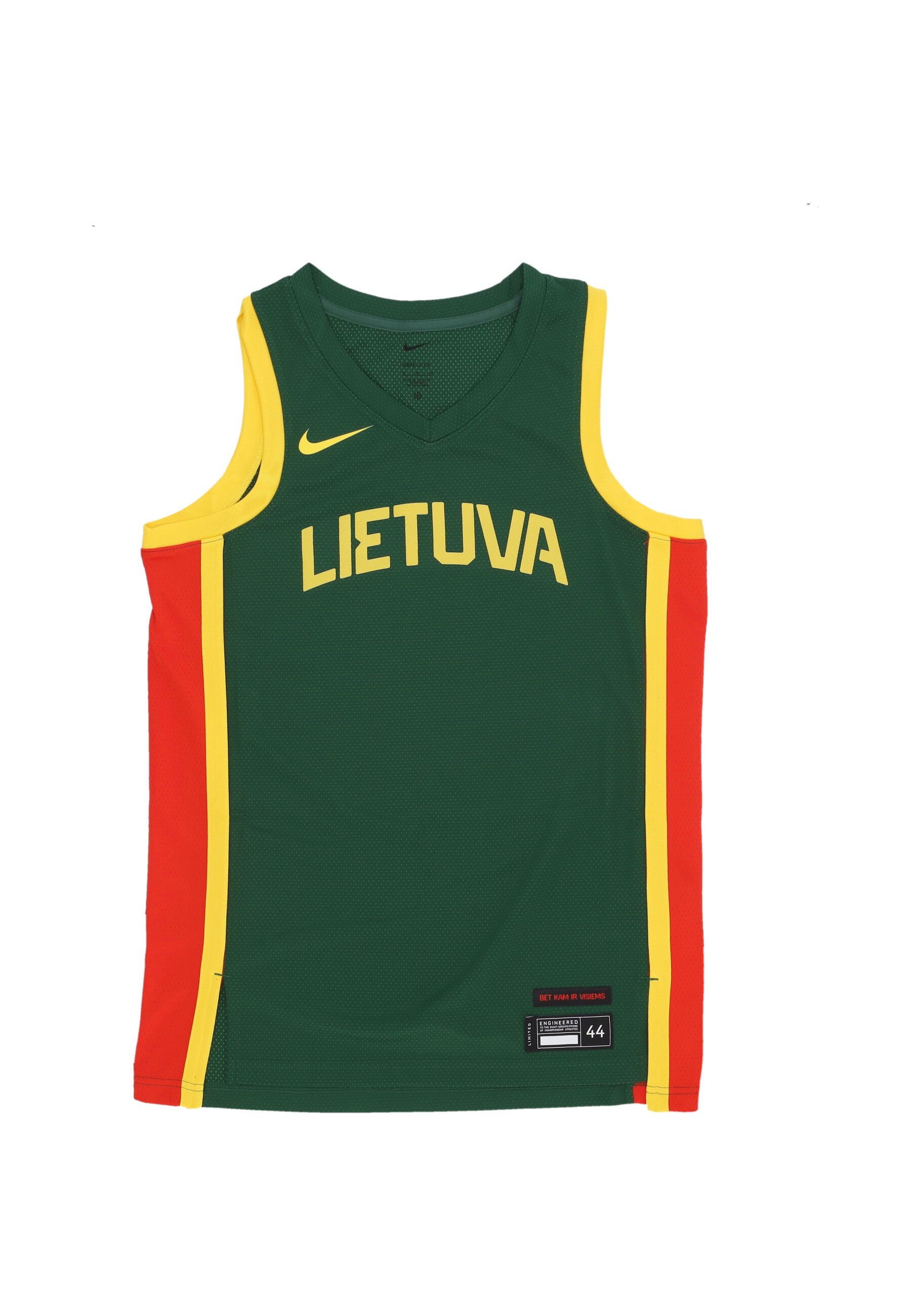 Herren-Basketball-Tanktop Limited Road Basketball-Trikot Team Litauen Gorge Green/Chile Red