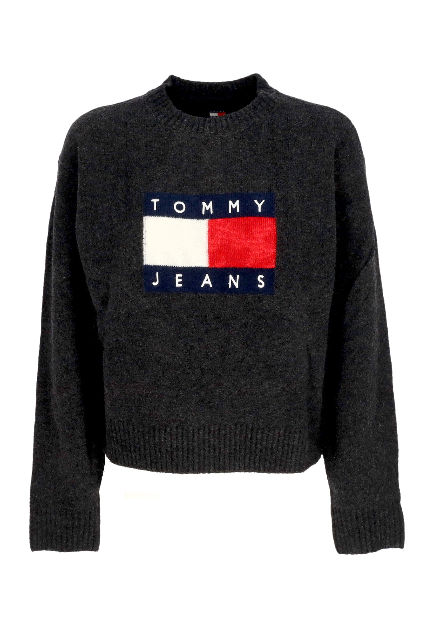 Frauen W Melange Fahne Pullover schwarz Melange Pullover