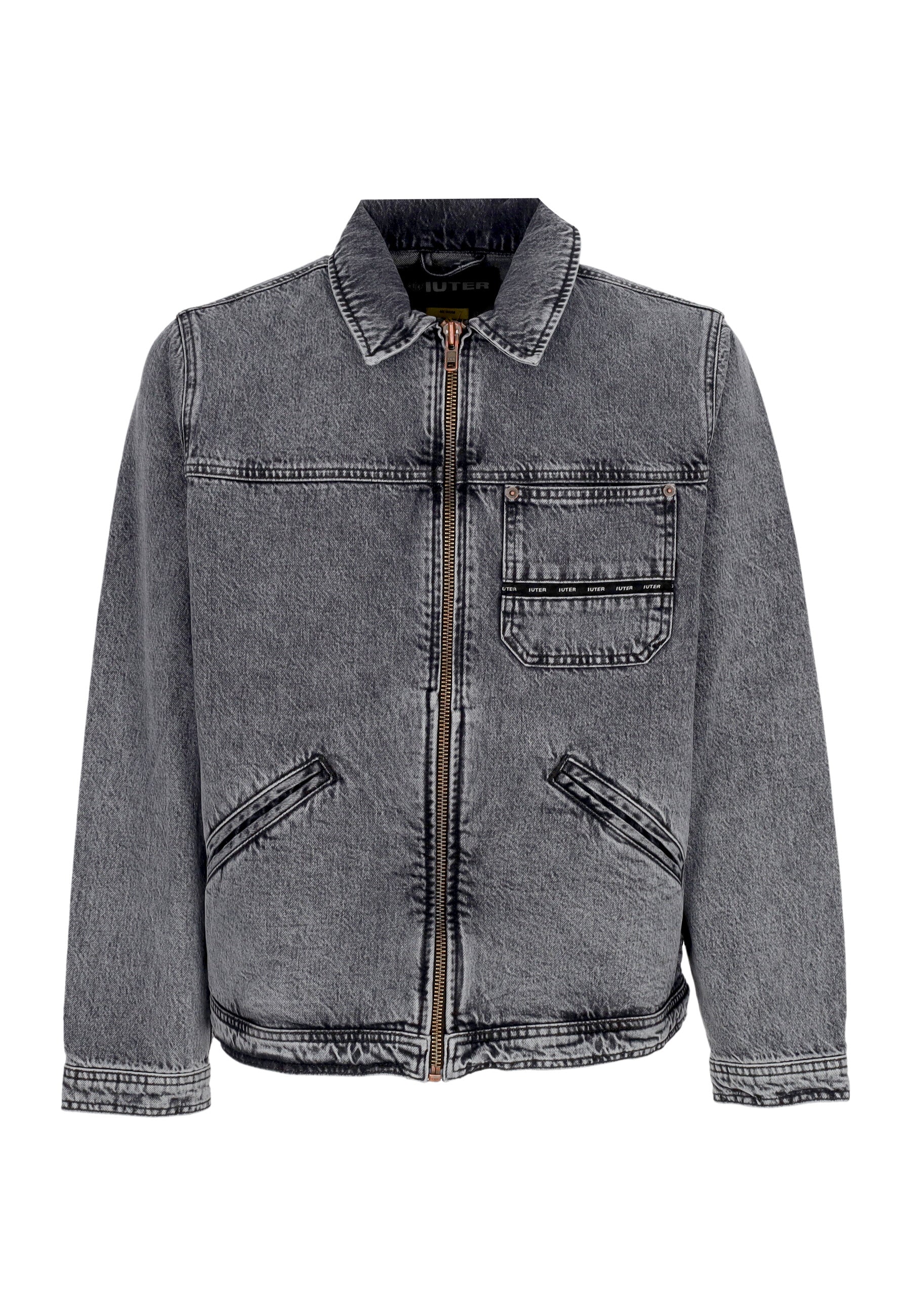 Jacke Jeans Man Seam Denim Ally Jacke Grau Bleach