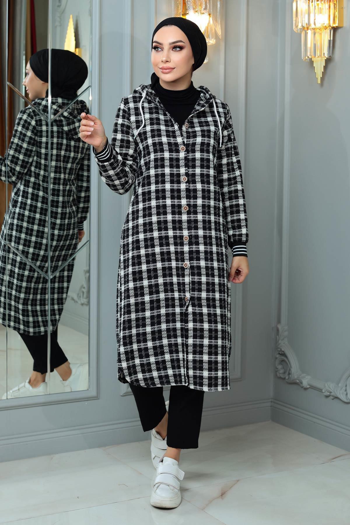 Modamihram Geknöpftes Chanel Cape Schwarz für Damen - 42