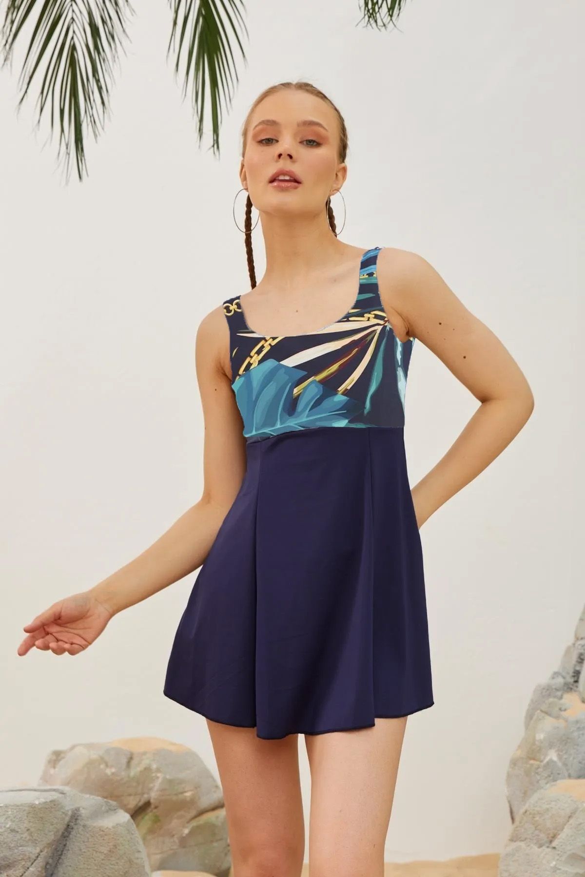 Remsa Mayo Kleid-badeanzug Mit Shorts, Rock-badeanzug, Schwimm-badeanzug S125–135 für Damen - 44