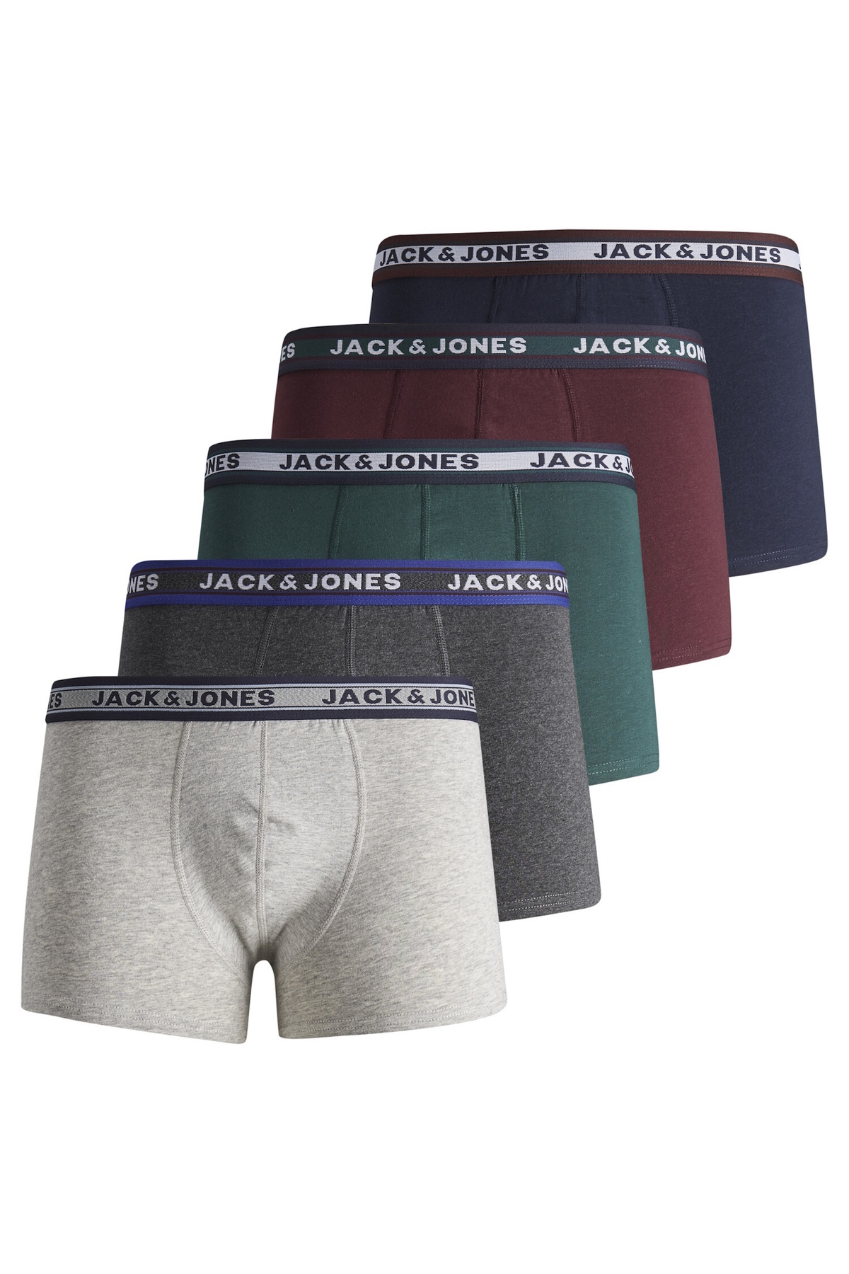 Jack & Jones Trunk Unterhosen Trunks 5er Pack Unterhosen Shorts Jacoliver für Herren - M