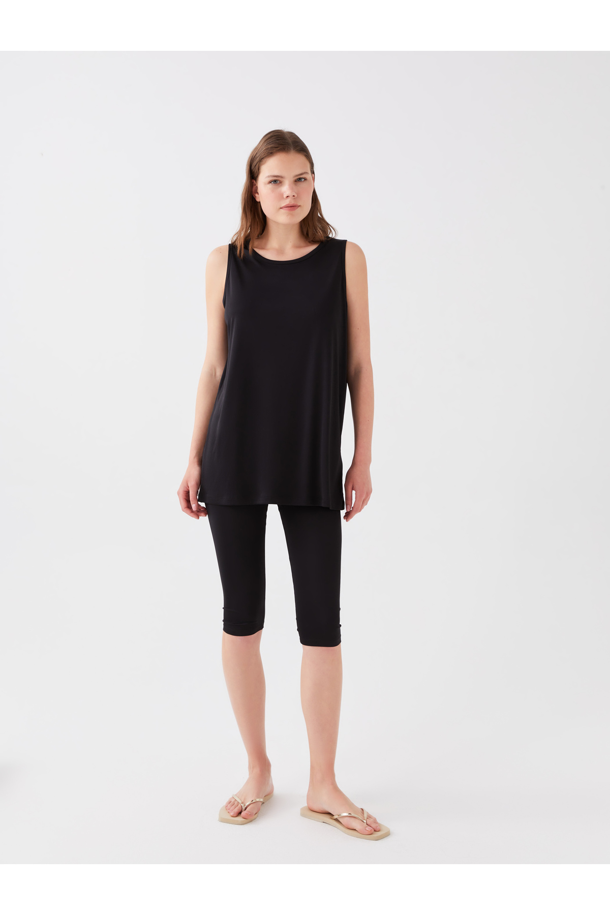 LC Waikiki Einfarbiges Hijab-badeanzug-set Mit Rundhalsausschnitt für Damen - 36