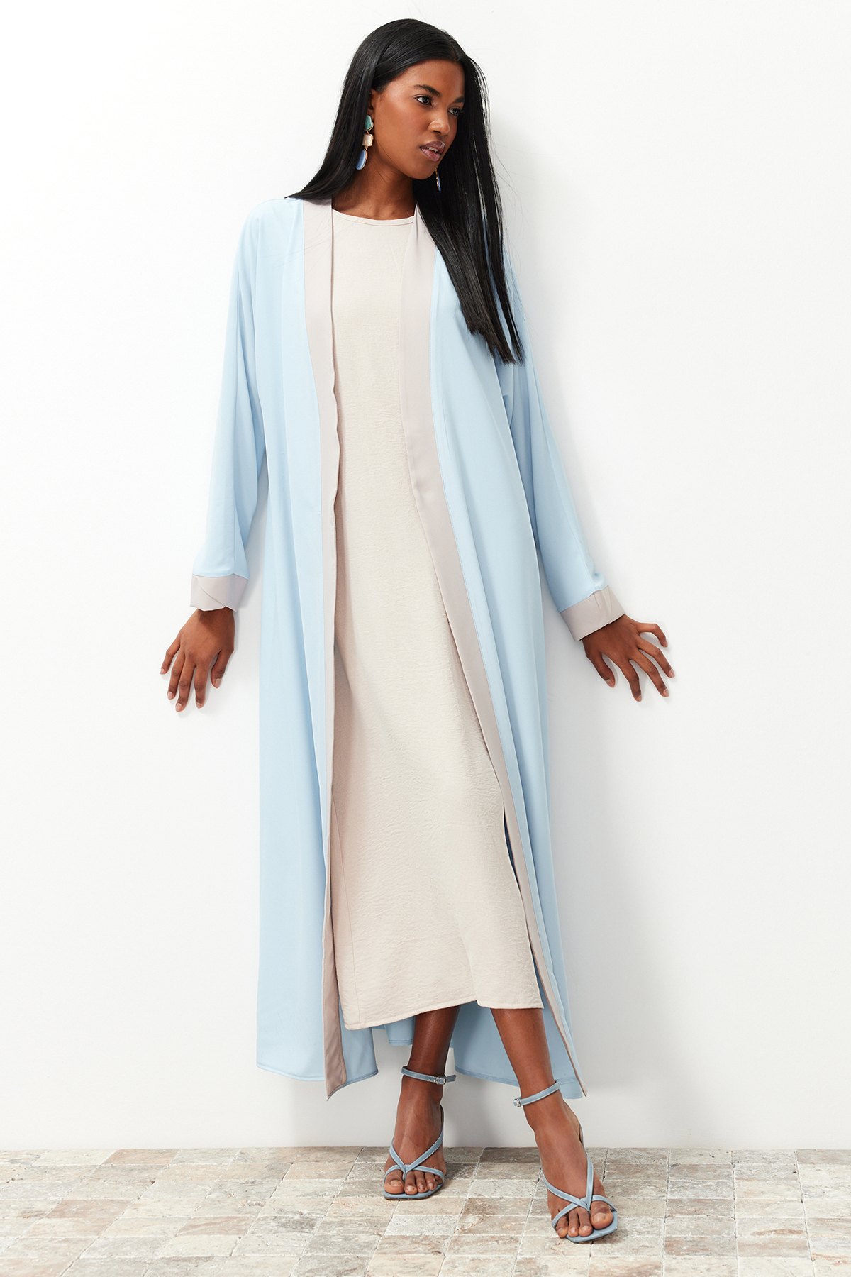 Trendyol Modest Blaue, Lange Einteilige Kappe Ohne Kleid Ferace/abaya für Damen - 38