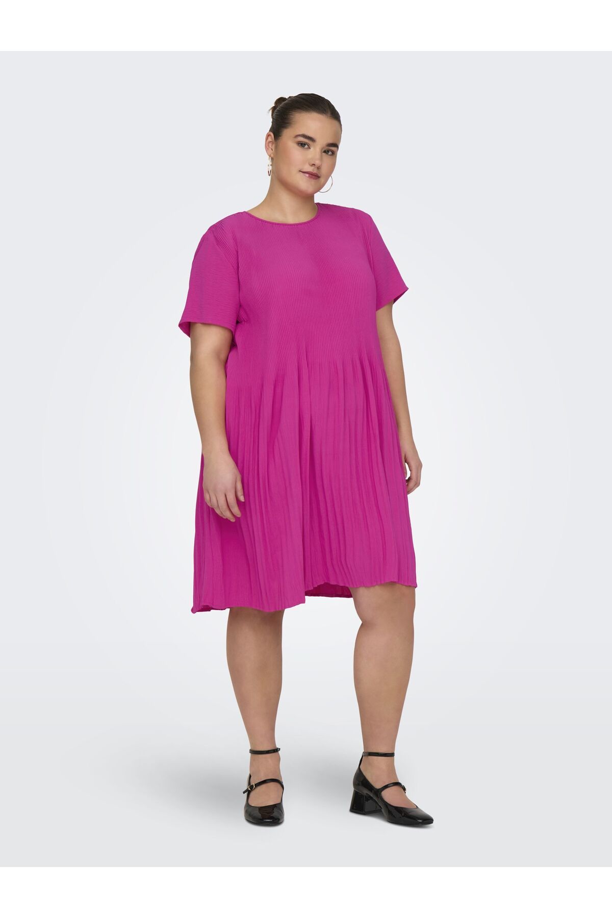 Only Carmakoma Plissiertes Kleid Carbadotte Kurzes Kleid für Damen - 46