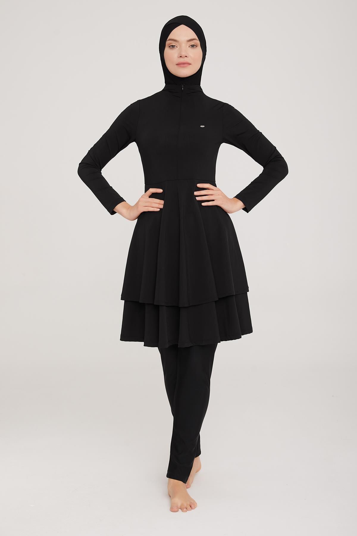 ZF BUTİK Hijab-badeanzug – Lycra Und Vollständig Bedeckt, 4-teiliges Set für Damen - XL