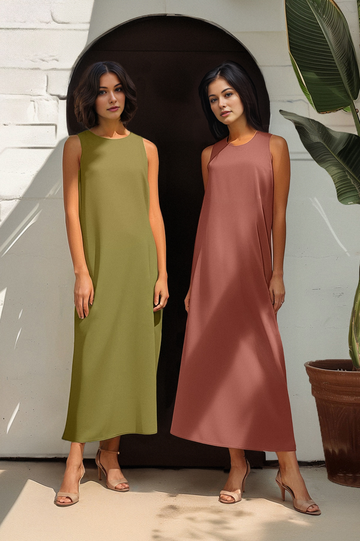 Trendyol Modest 2er-pack Kleider Aus 100 % Baumwolle In Braun Und Khaki - für Damen - XS