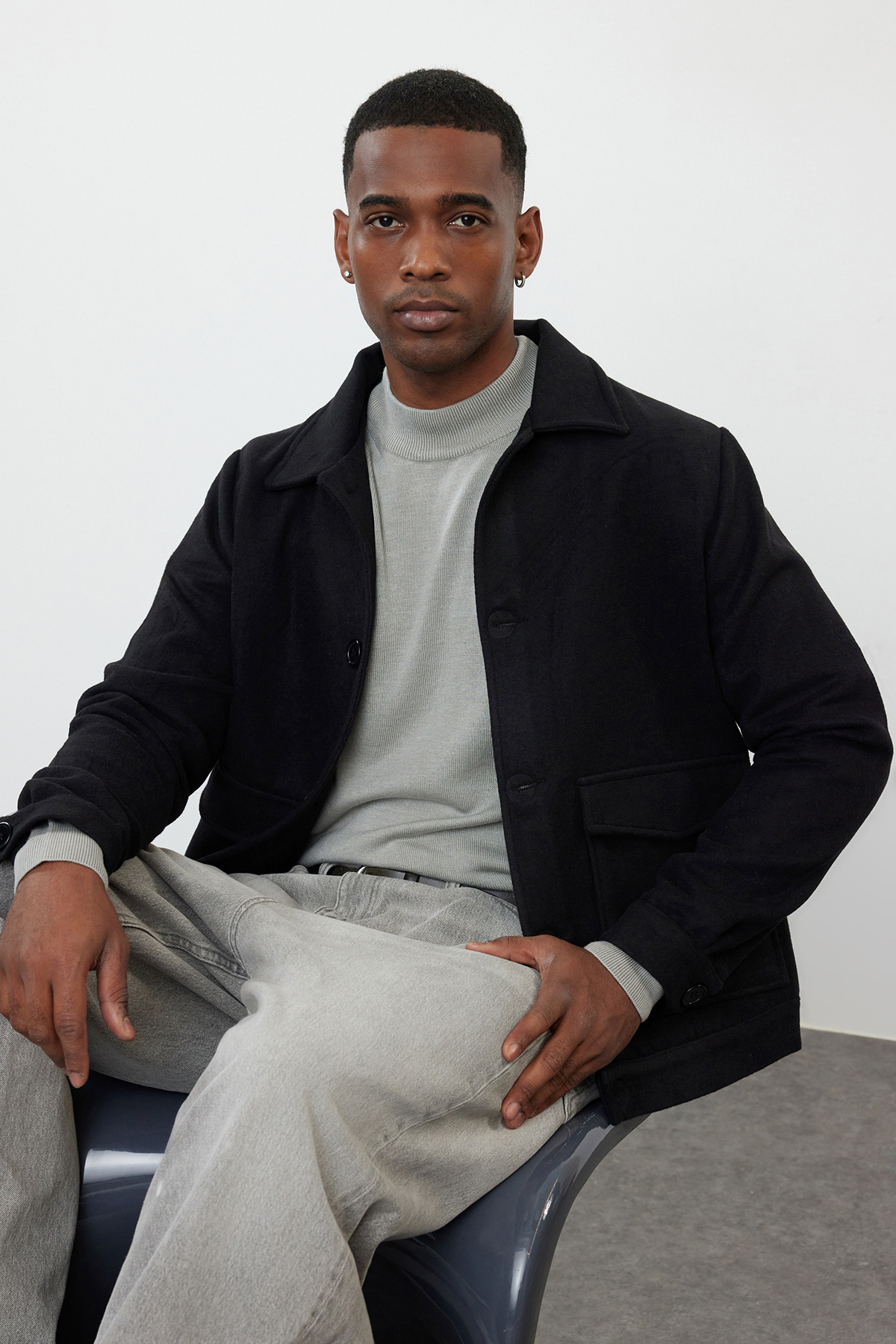 Trendyol Collection Schwarzer Wintermantel In Normaler Passform - für Herren - XL