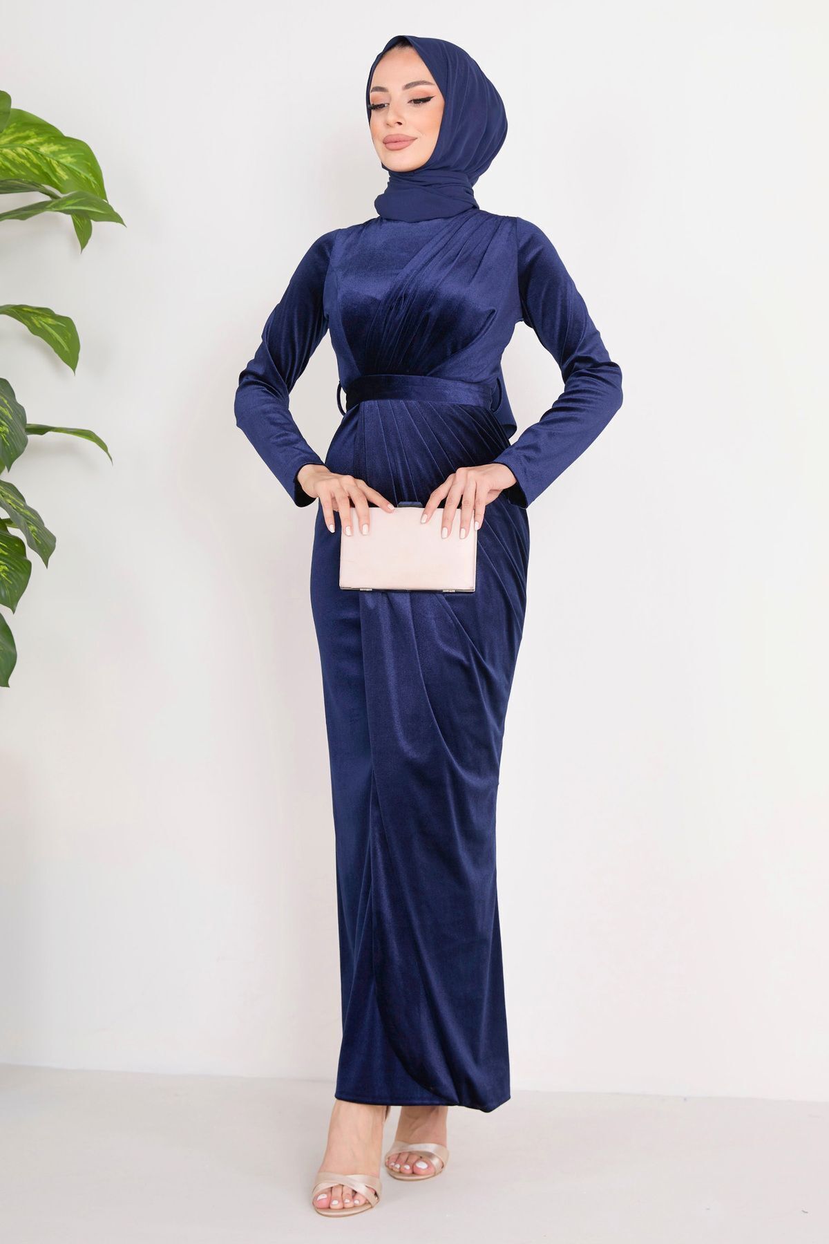 TOFİSA -marineblaues Abendkleid für Damen - 40