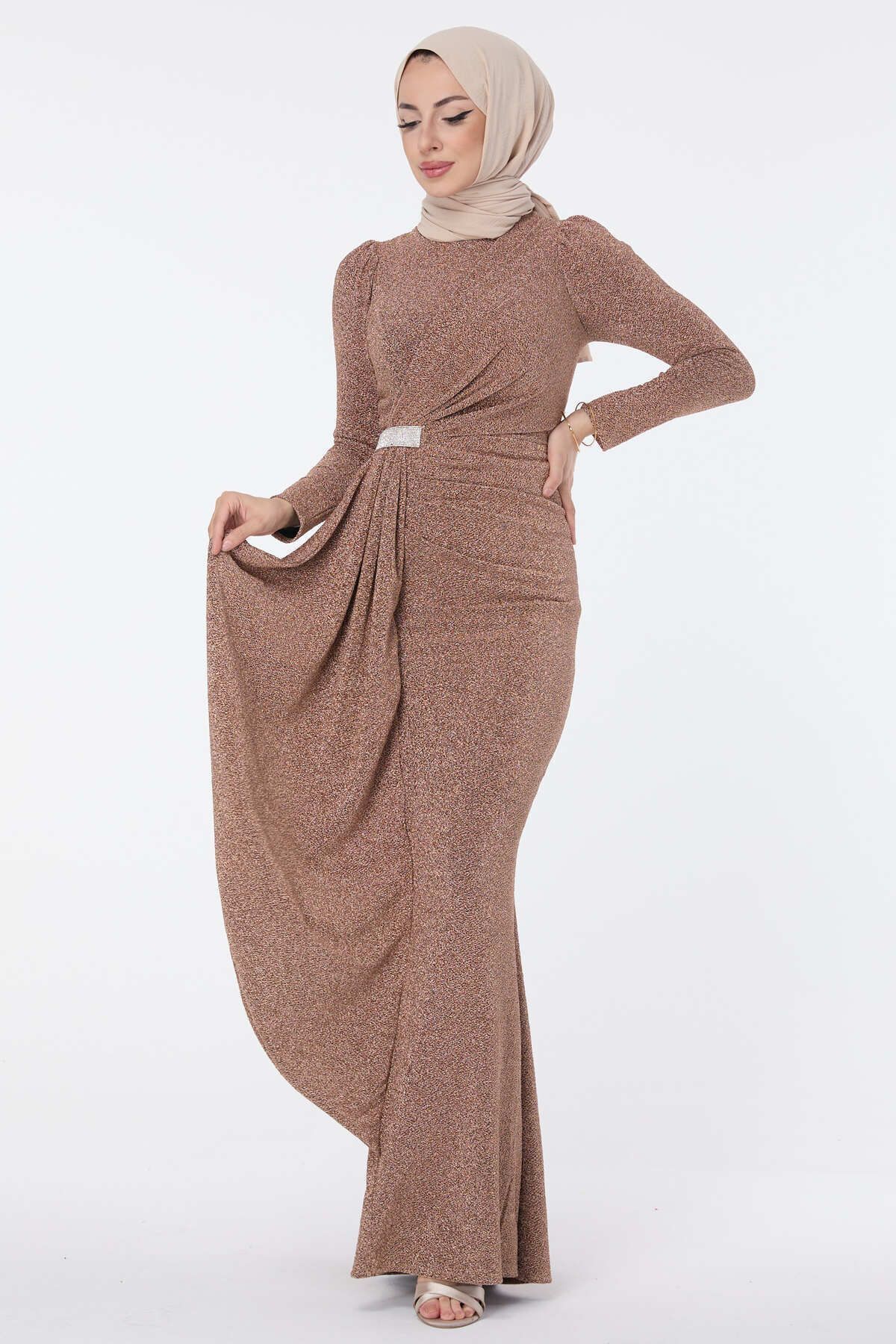 TOFİSA -gold Abendkleid für Damen - S
