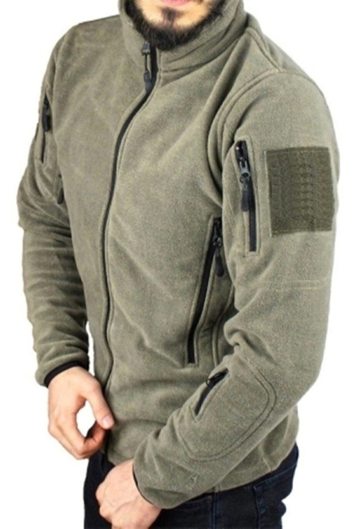 özmertaskerimalzeme Taktischer Polar Khaki Militär-fleece-mantel für Herren - M