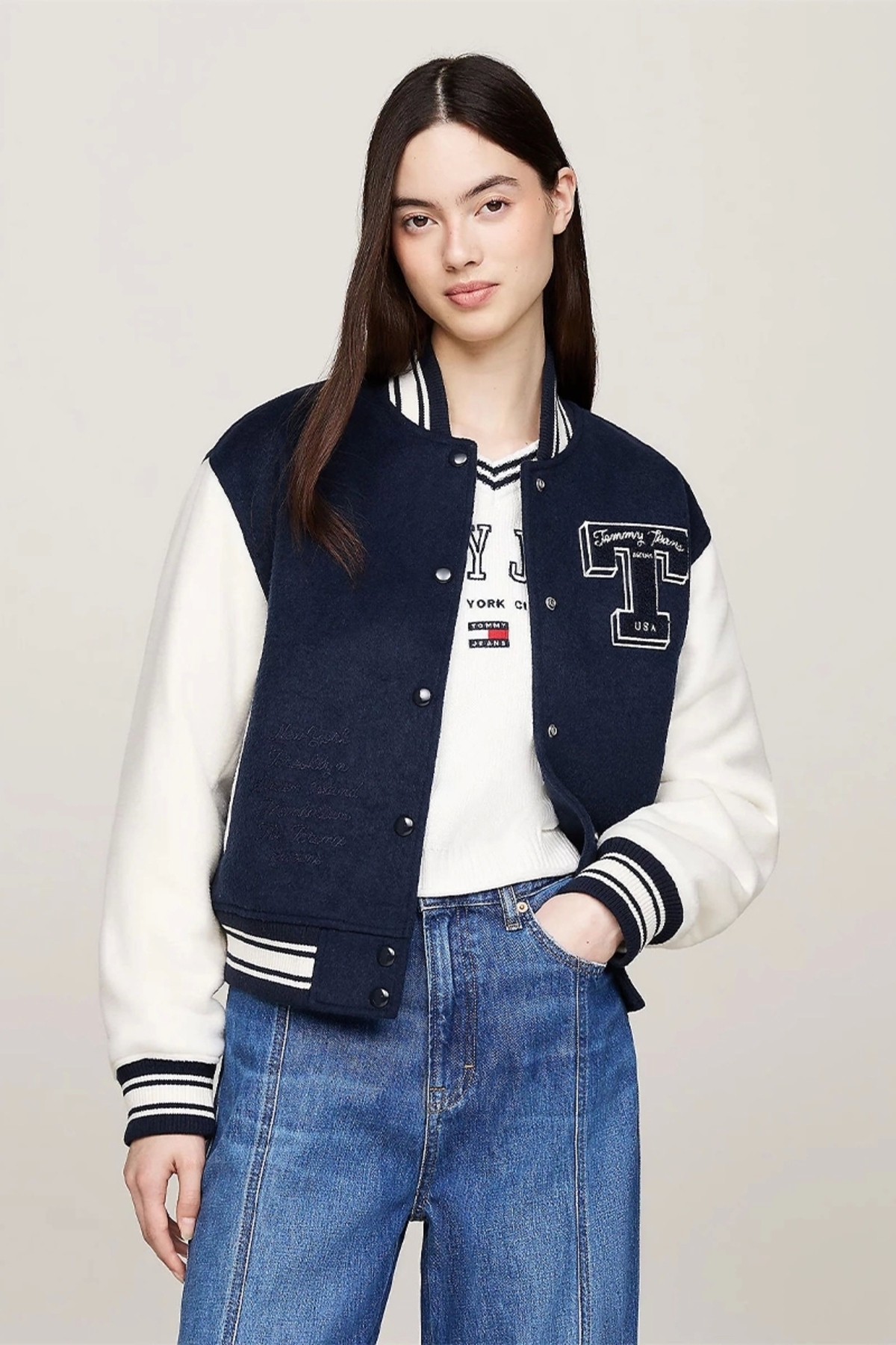 Tommy Jeans Standard Marineblau Jacke Tjw Letterman Jacke für Damen - S