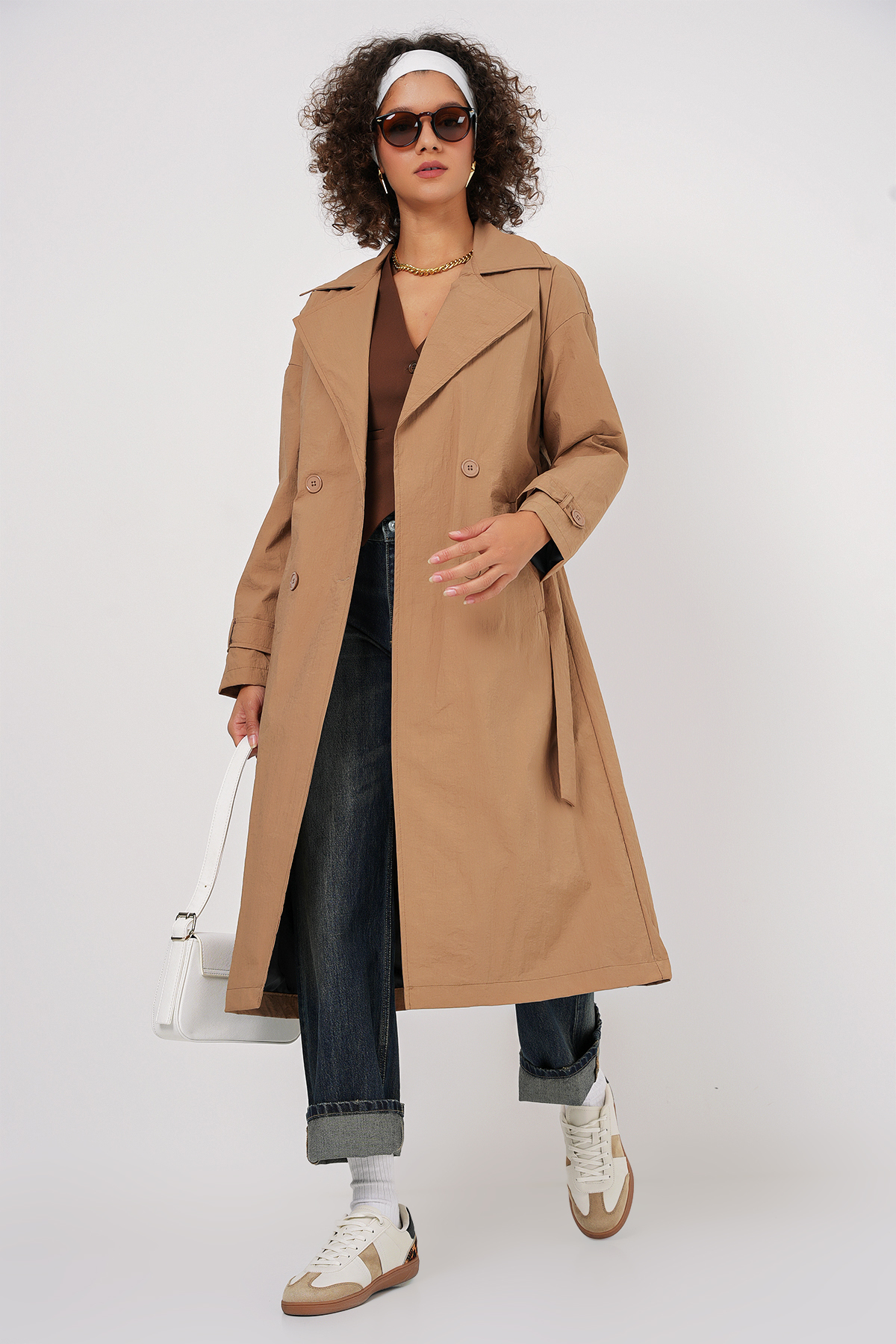 Bigdart 5936 Zweireihiger Trenchcoat Mit Kragen – Kekse für Damen - 44