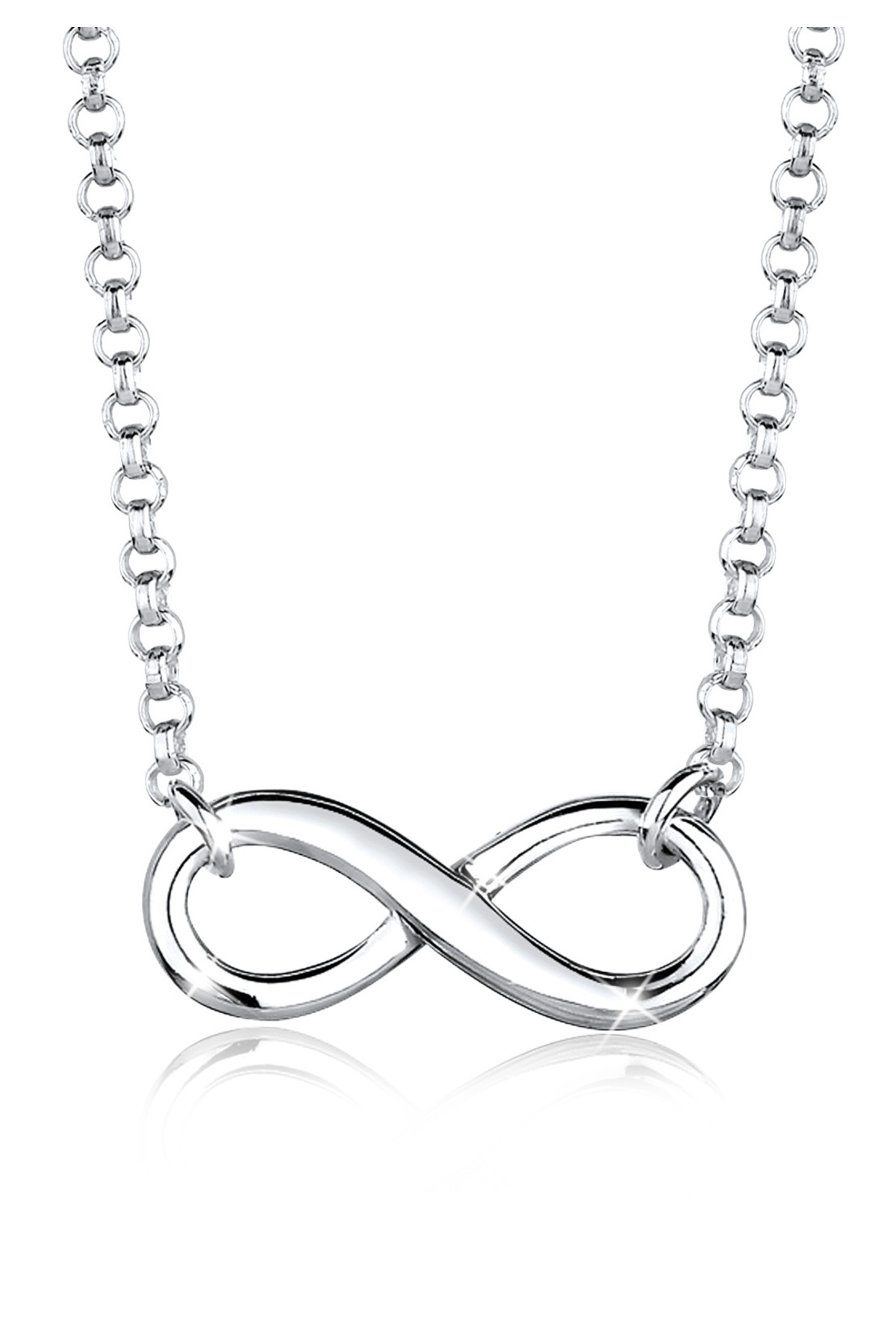ELLI Halskette Halskette Choker Infinity Symbol Unendlichkeit 925 Silber für Damen - One Size