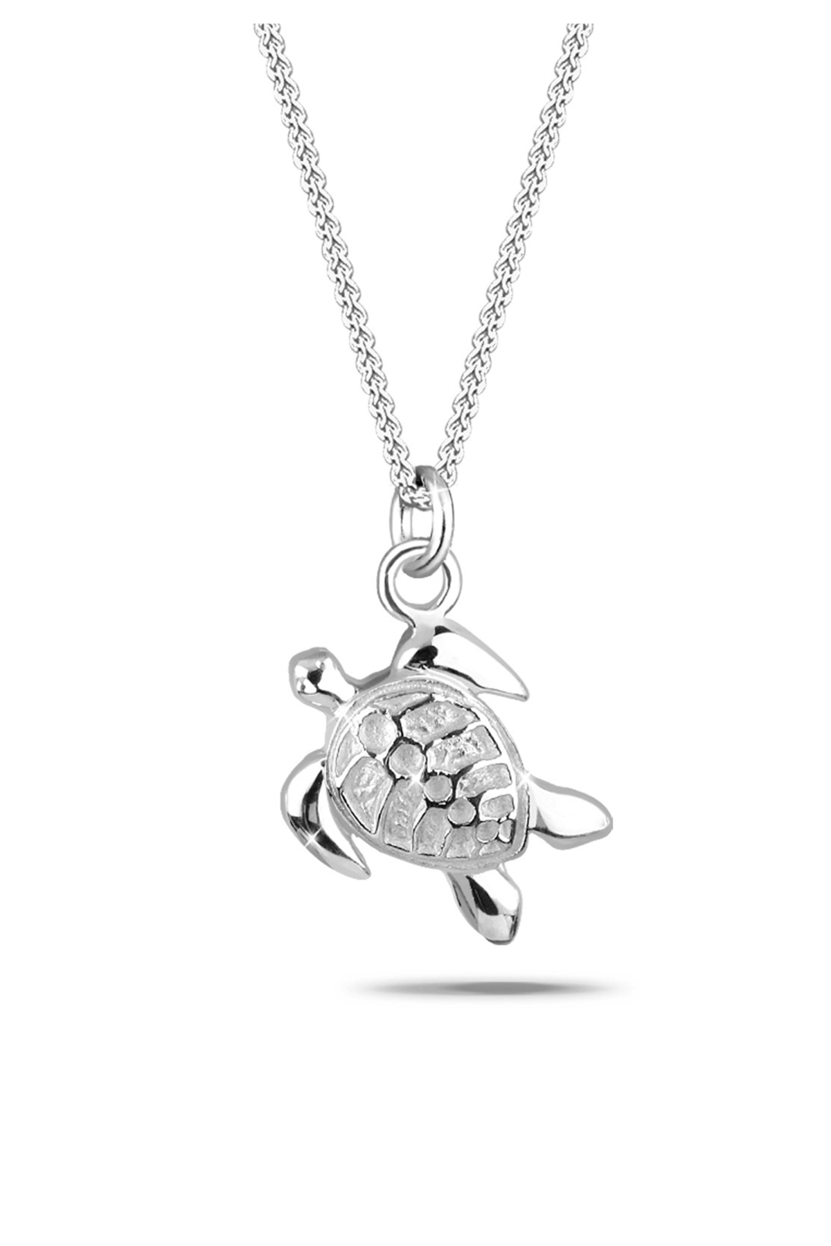 ELLI Halskette Panzerkette Schildkröte Anhänger Sonne In 925 Sterling Silber für Damen - 45 cm