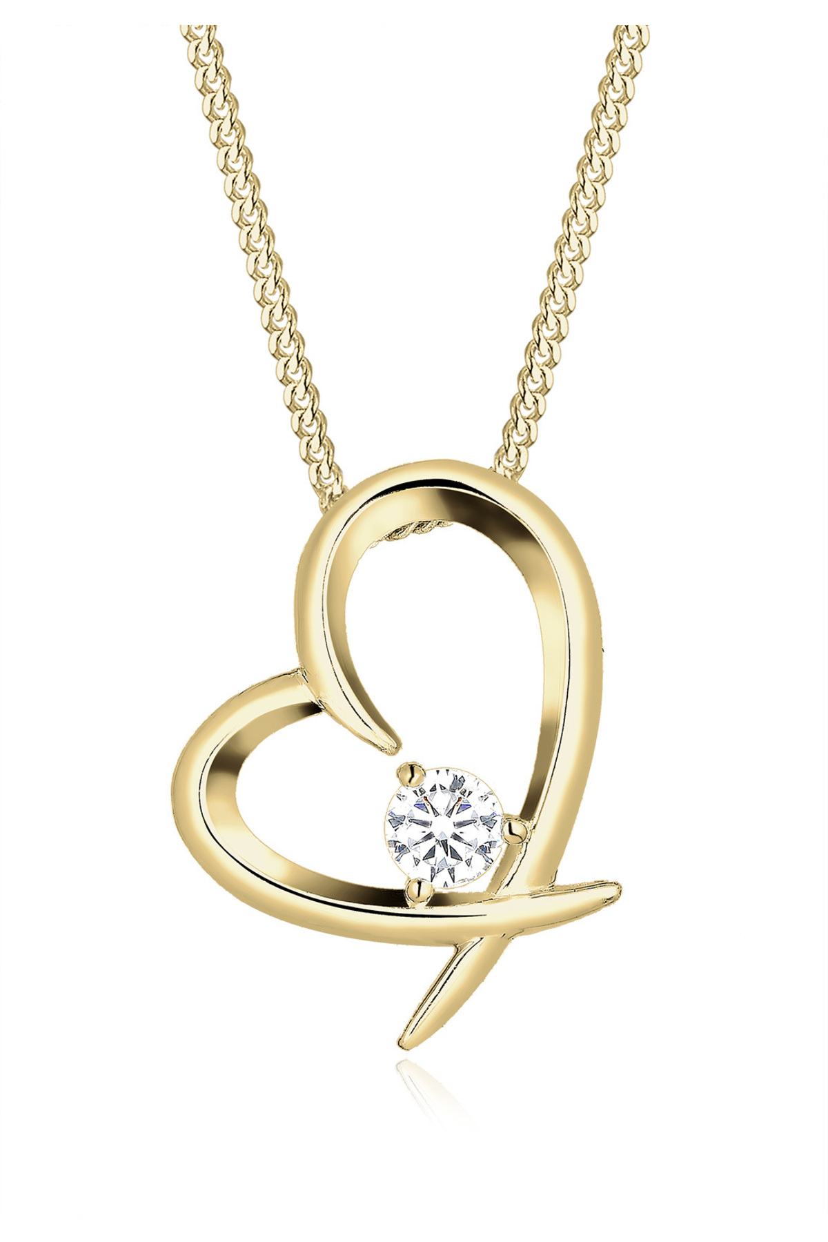 ELLI Halskette Collier Halskette Zirkonia 925 Sterling Silber für Damen - 45 cm