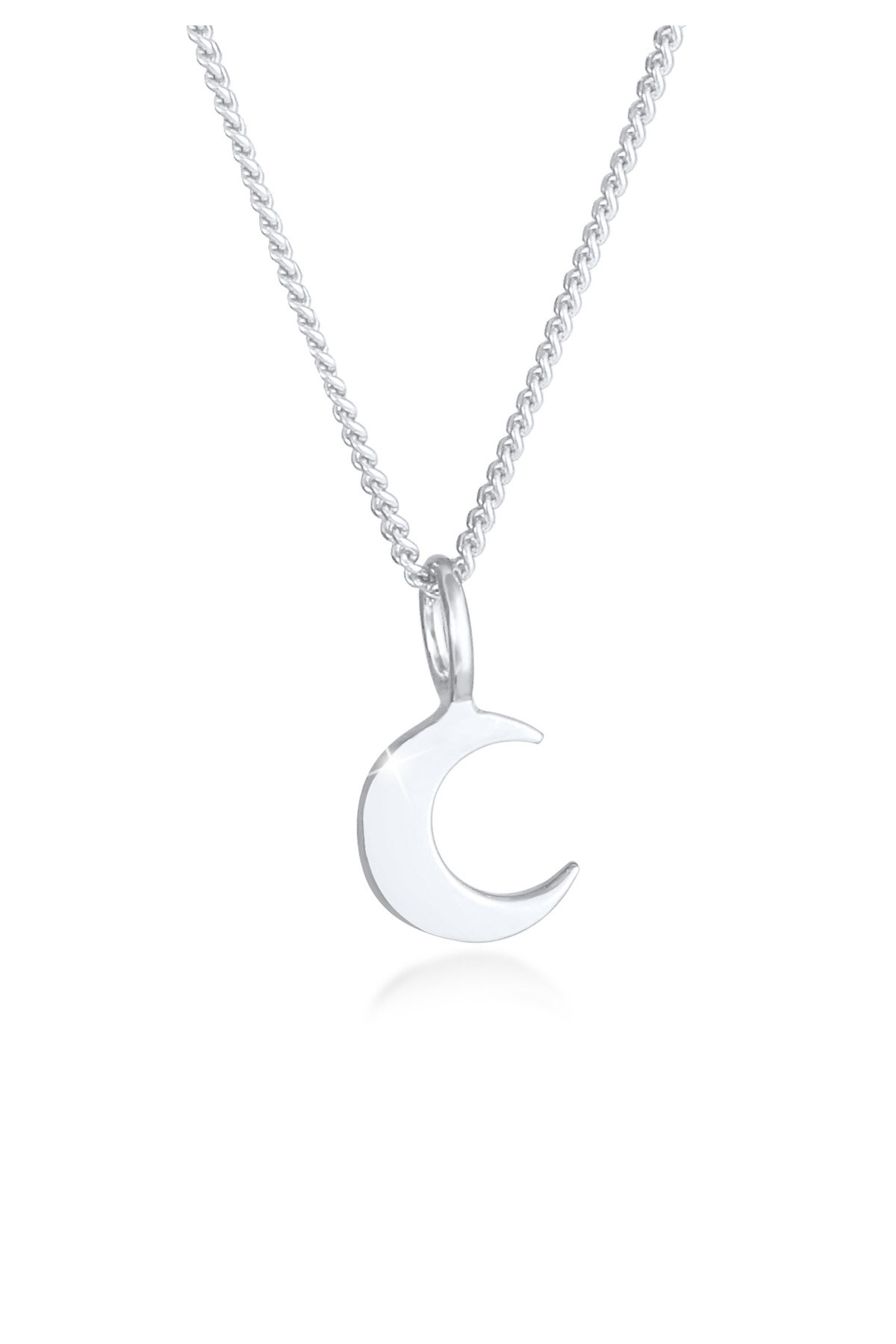 ELLI Halskette Mond Halbmond Astro Basic Panzerkette Aus 925 Sterling Silber für Damen - 45 cm
