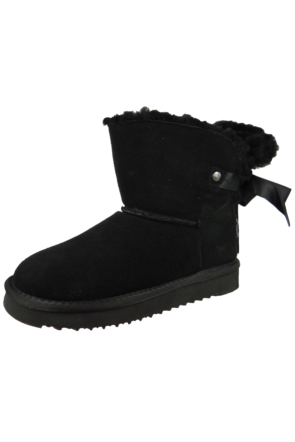 Mustang Sportliche Stiefelette Winterschuhe 1343606 Schwarz 9 Schwarz Leder für Damen - 37