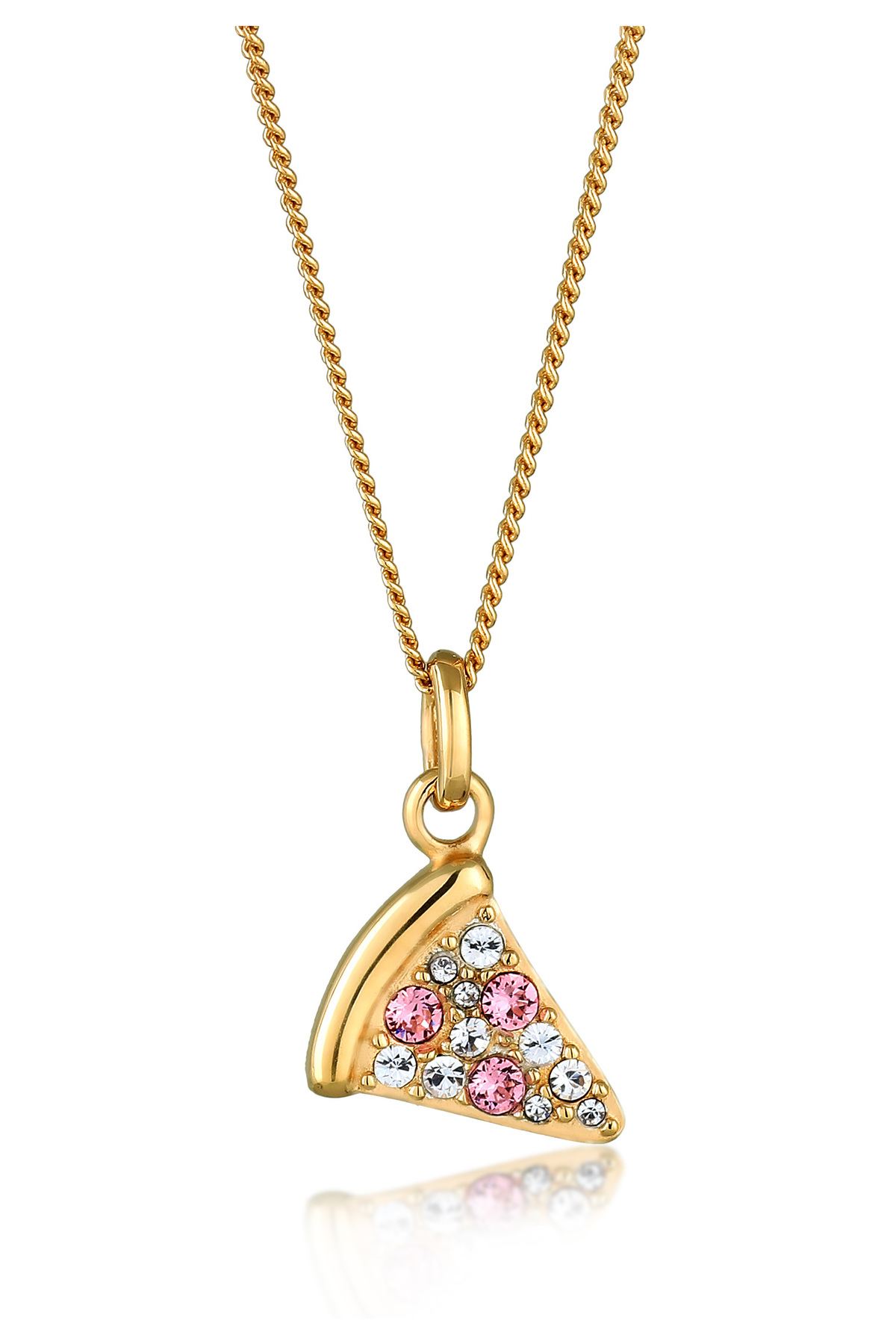 ELLI Halskette Kette Pizza Panzerkette Glaskristalle Xilionschliff Weiß 925 Sterling Silber für Damen - 45 cm