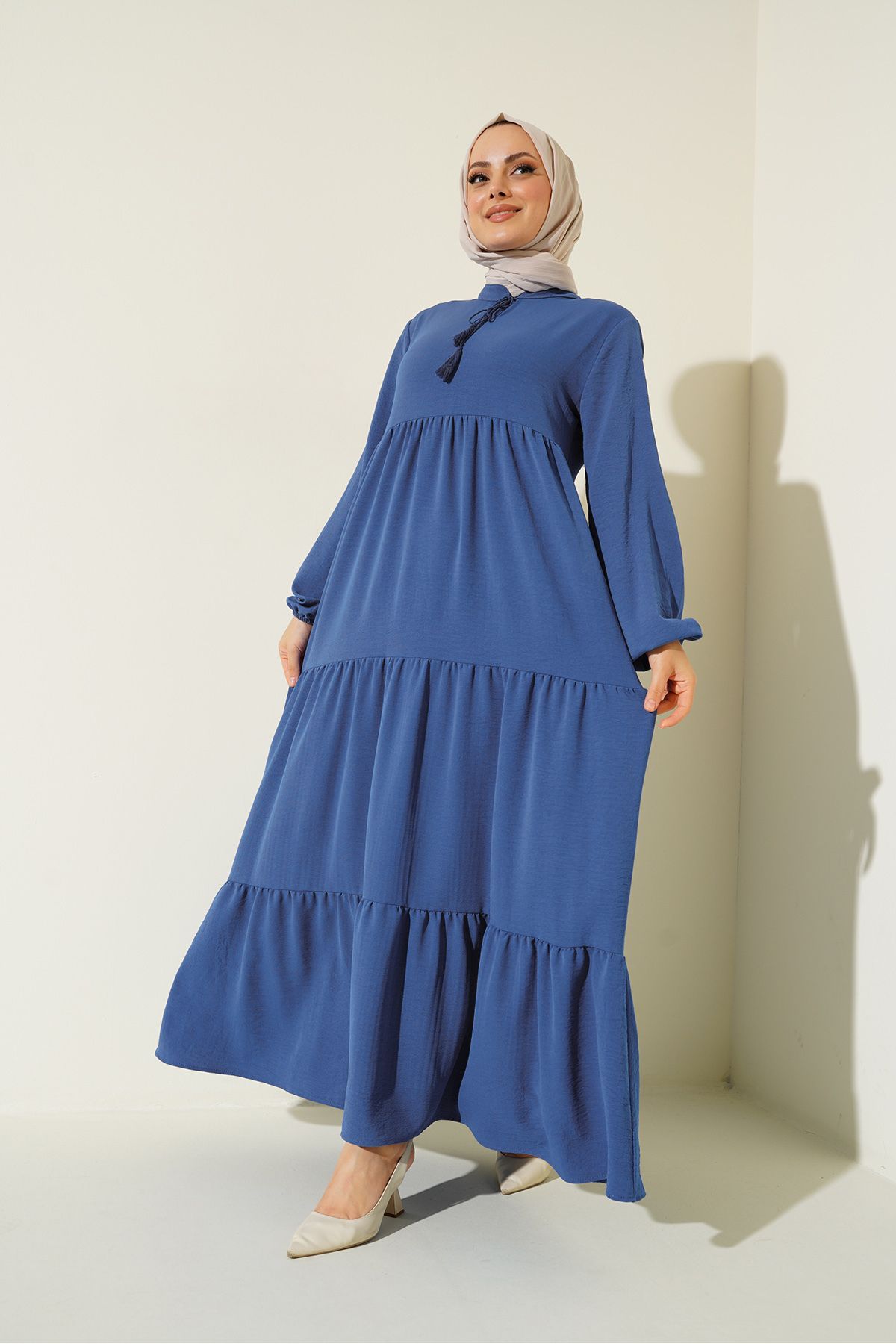 Bigdart 1627 Hijab-kleid Mit Kragen Und Schnürung C.saks für Damen - 44