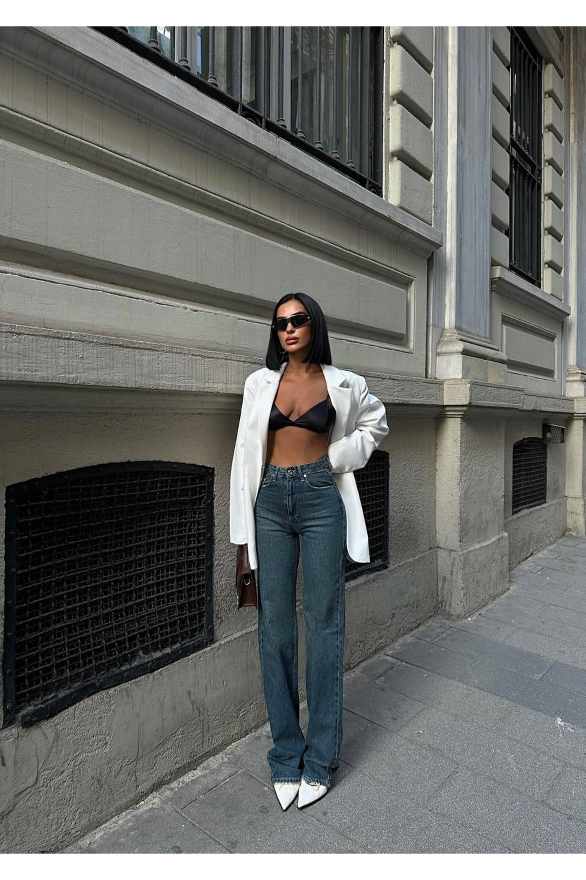 HLT JEANS Tint Green Jeans Mit Weitem Bein, Hoher Taille, Palazzo-lycra, Dehnbare Jeans, Jessica-2045 für Damen - 42