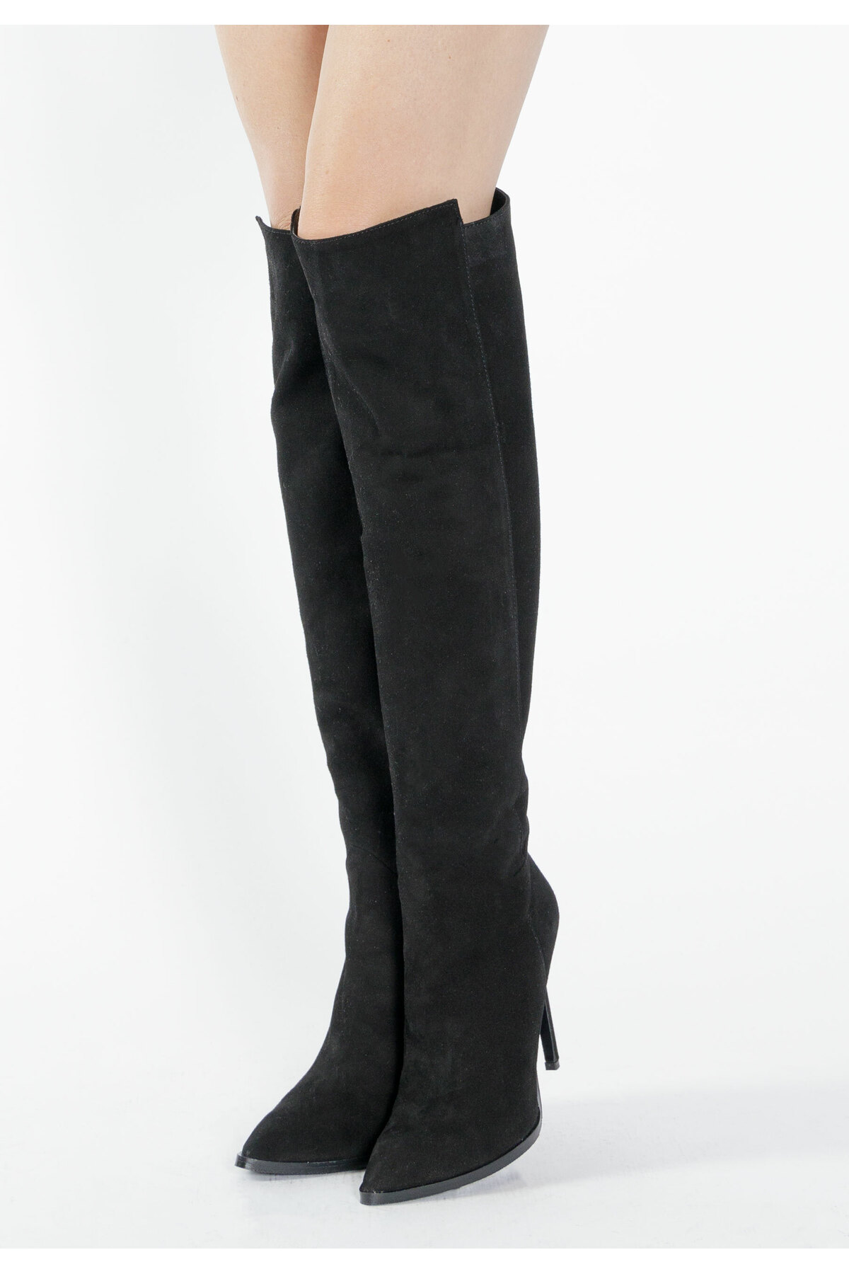 Faina Overknees Aus Verloursleder für Damen - 40