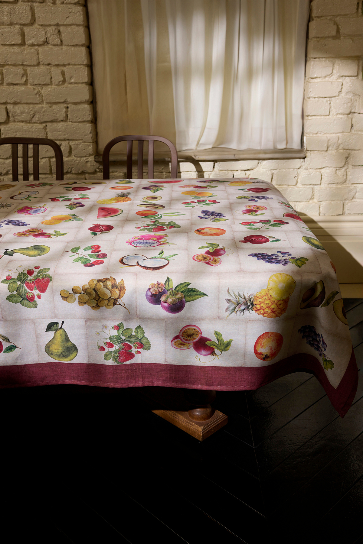 Trendyol Collection Gemusterte Tischdecke Mit Obst Und Gemüse, 140 X 200 Cm, - 140 x 200