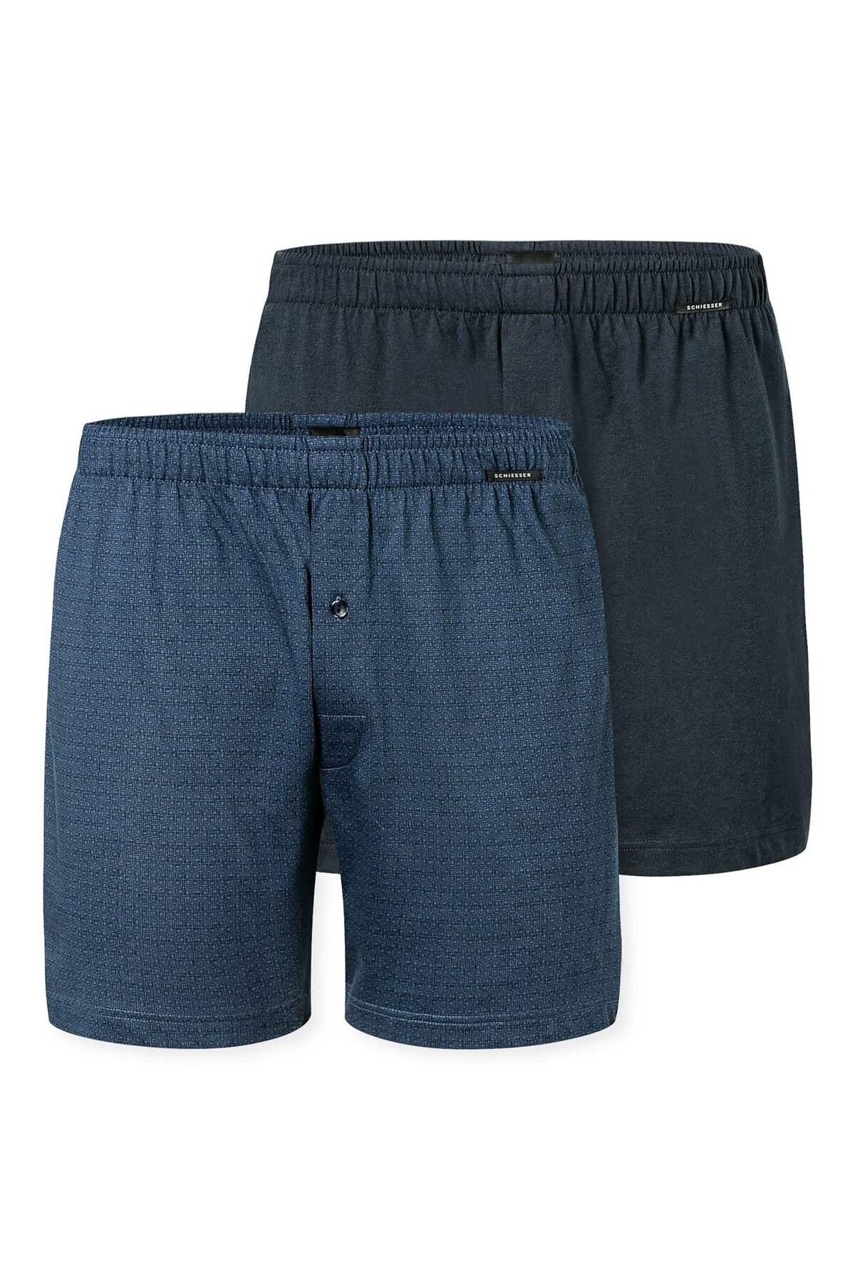 Schiesser Jersey-boxershorts, 2er Pack 2pack Boxershorts, Baumwolle, Einfarbig für Herren - S