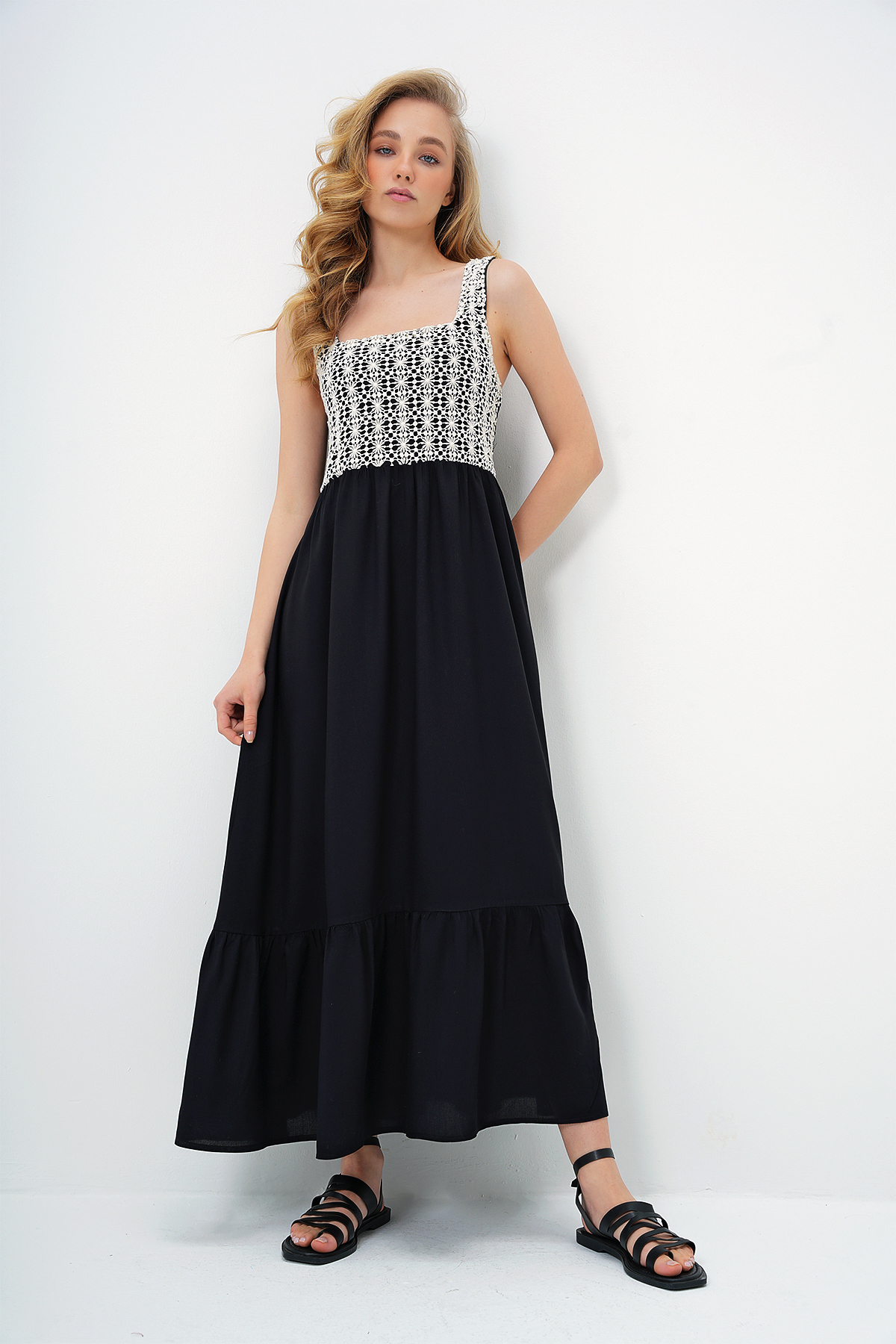 Trend Alaçatı Stili Schwarzes Militär-schwestern-outfit , Footloose Addicted Ac-lx13781 für Damen - 36