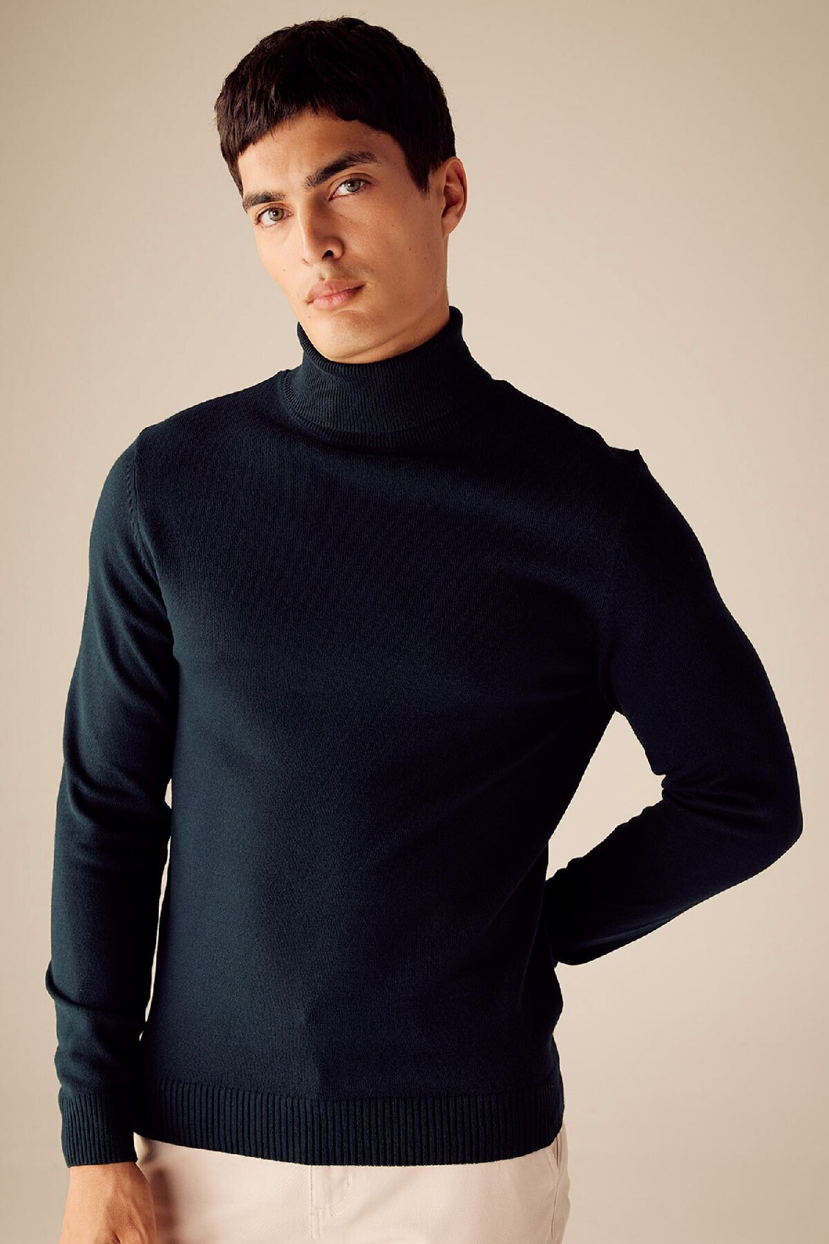 DeFacto Slim Fit Slim Fit Rollkragenpullover Basic Plain Strickpullover R1124az23wn für Herren - S