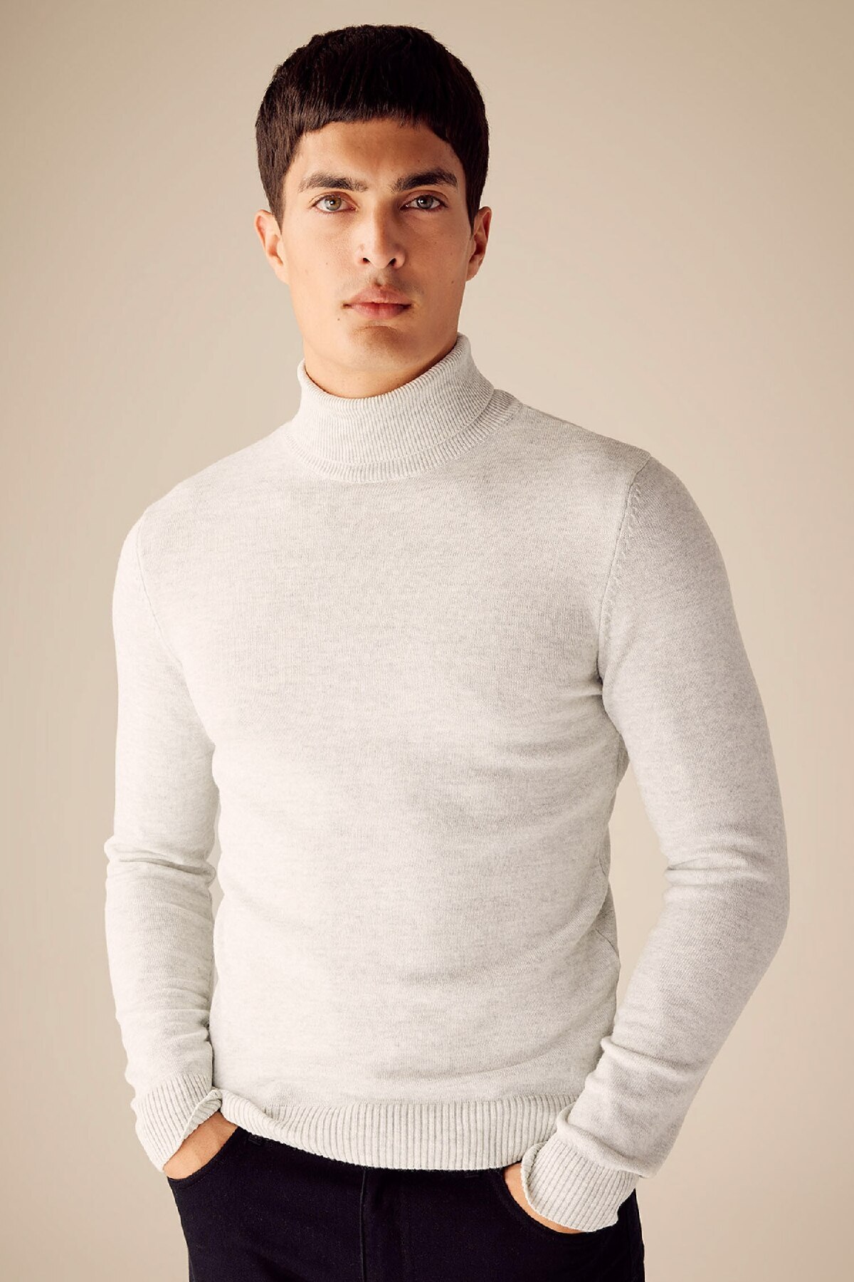 DeFacto Slim Fit Slim Fit Rollkragenpullover Basic Plain Strickpullover R1124az23wn für Herren - 2XL