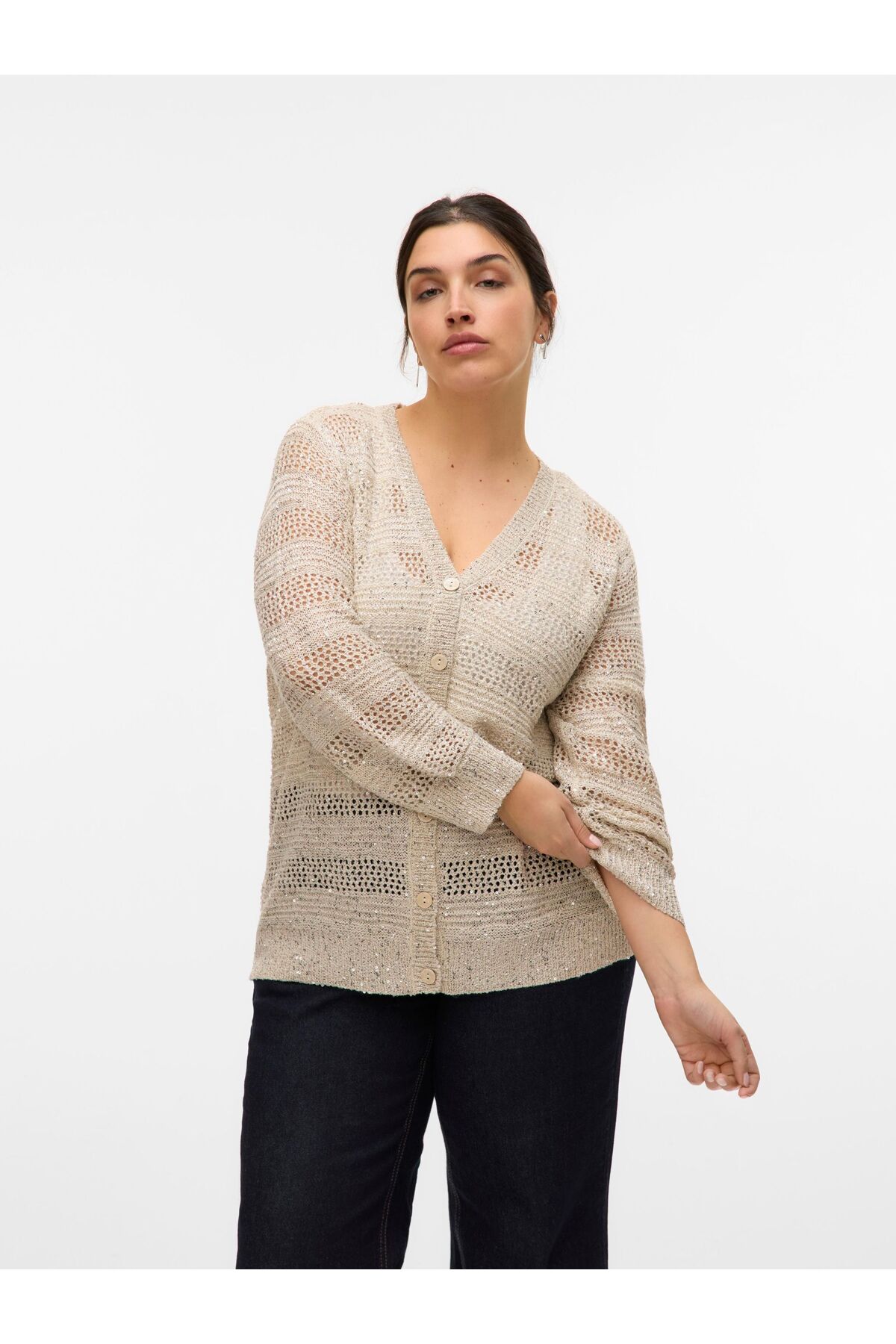 Veromoda Curve Strickjacke Vmcleilani Strickjacke für Damen - 46/48