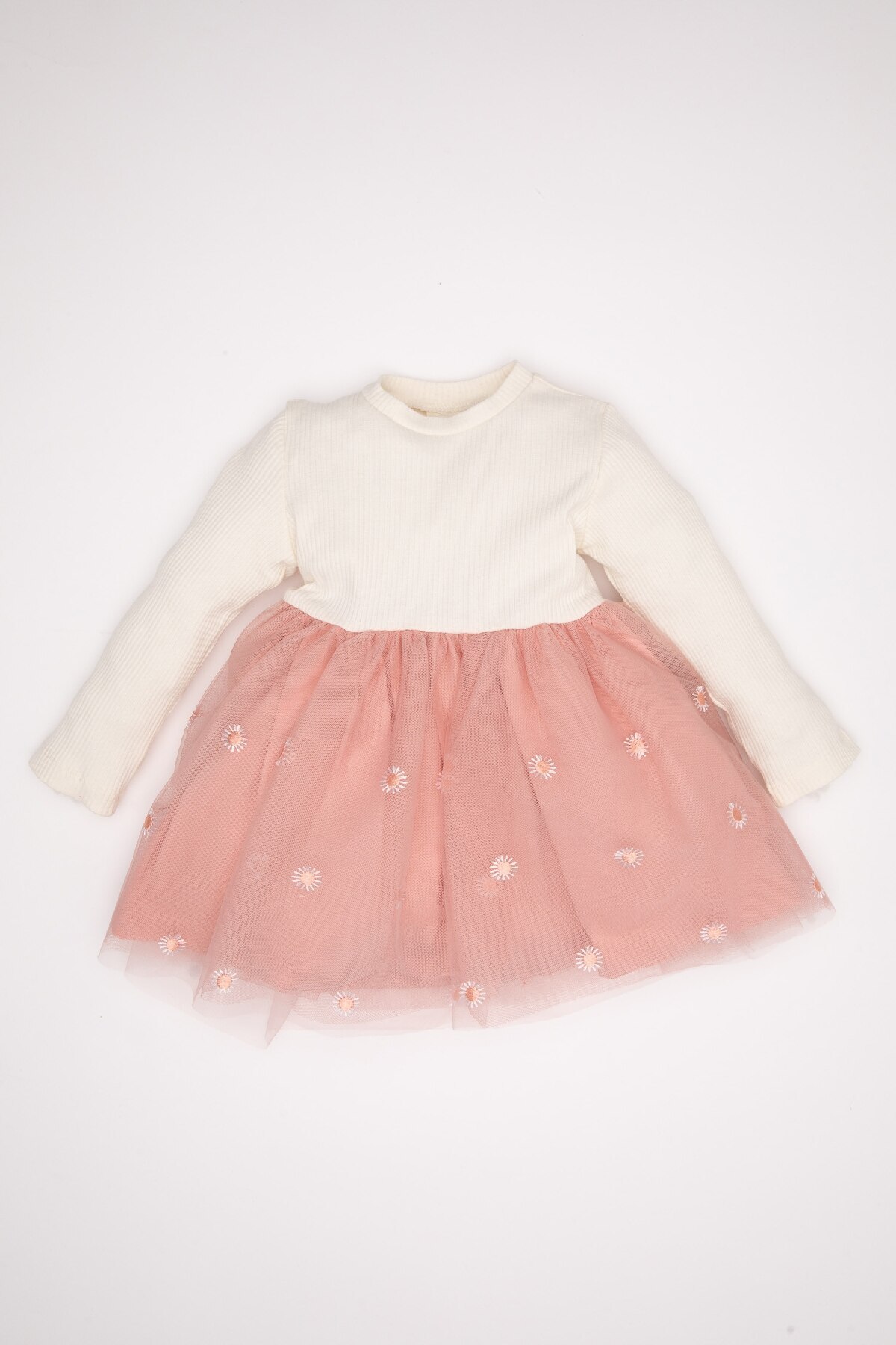 DeFacto Baby-mädchen-kleid Mit Rundhalsausschnitt, Langen Ärmeln, Geripptem Camisole-tutu-kleid D3696a524au für Damen - 12–18 Monate