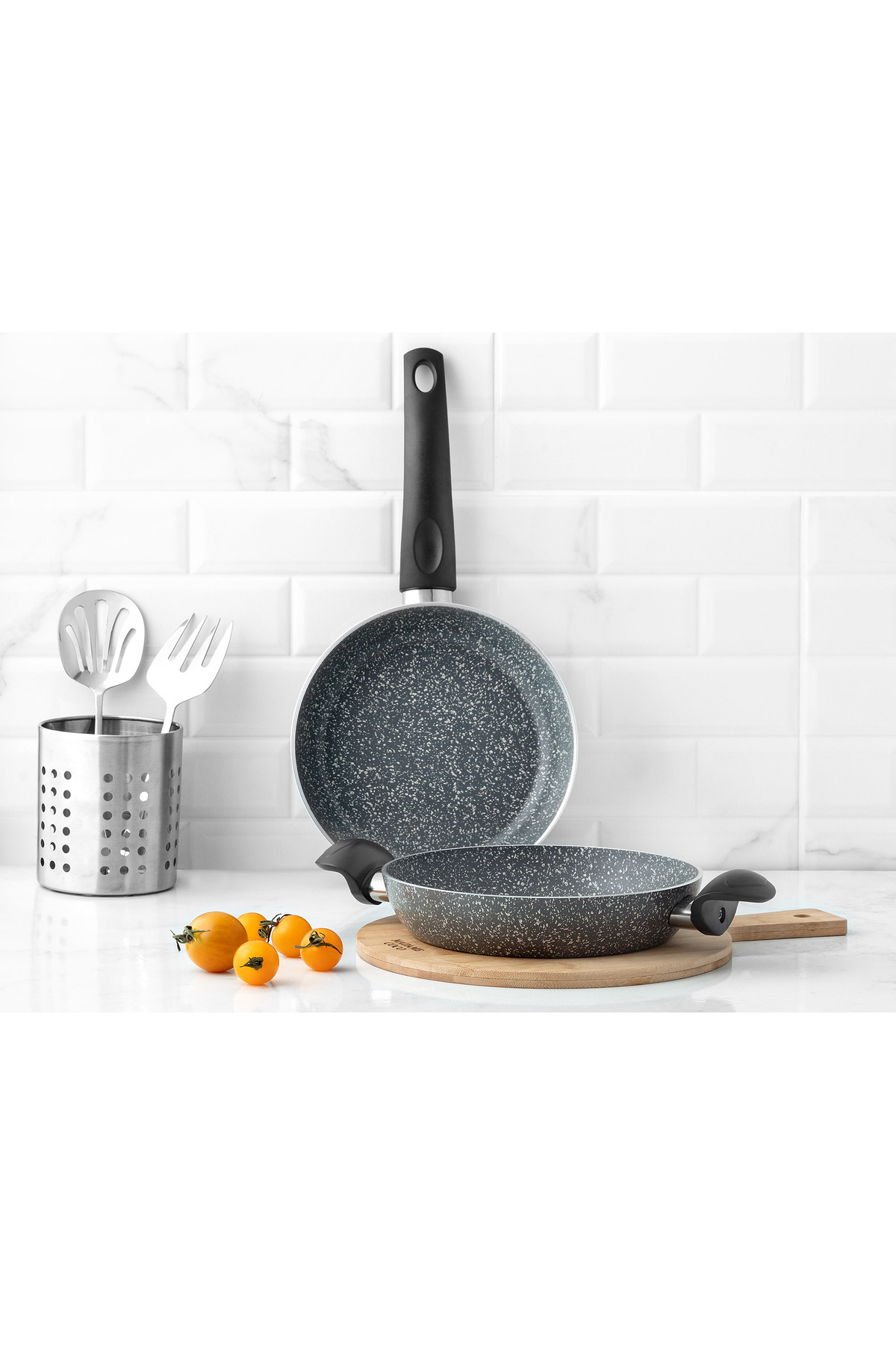 Madame Coco Gordes Pfanne Und Flache Pfanne In Granitoptik, 2-teilig - One Size