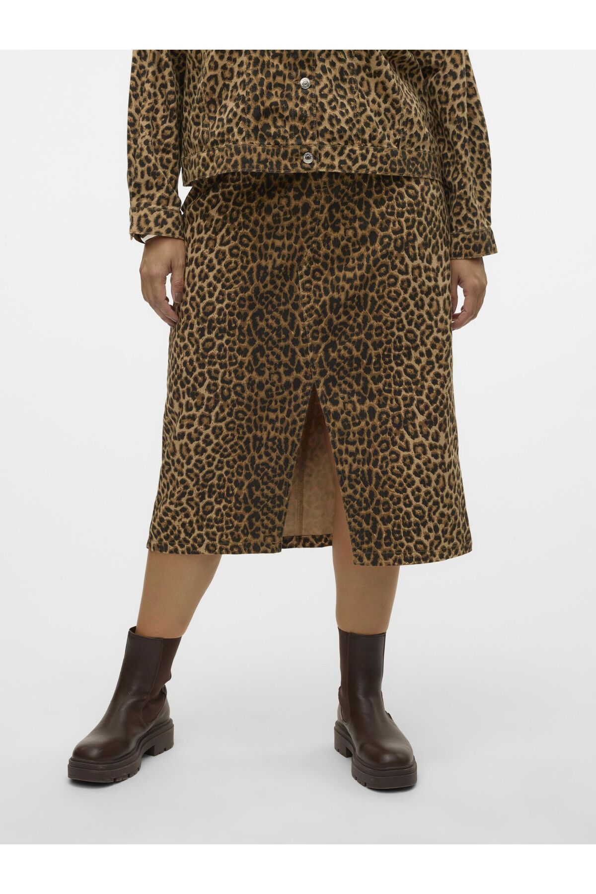 Veromoda Curve Rock Vmcveri Hohe Taille Langer Rock für Damen - 54