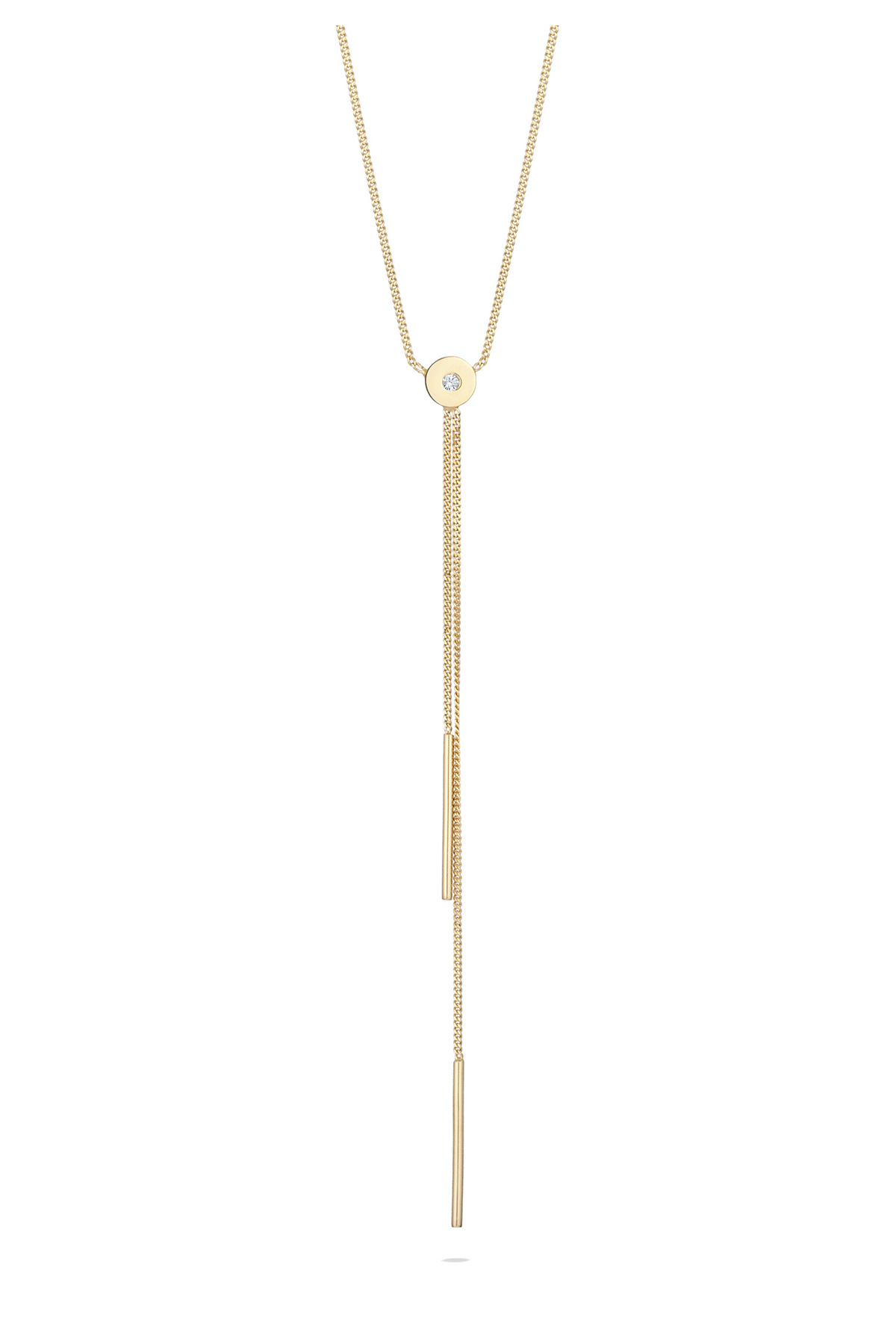 ELLI Halskette Kette-y Mit Stein Kreis Anhänger Panzerkette Glaskristalle Xiriusschliff Weiß 92 für Damen - 45 cm