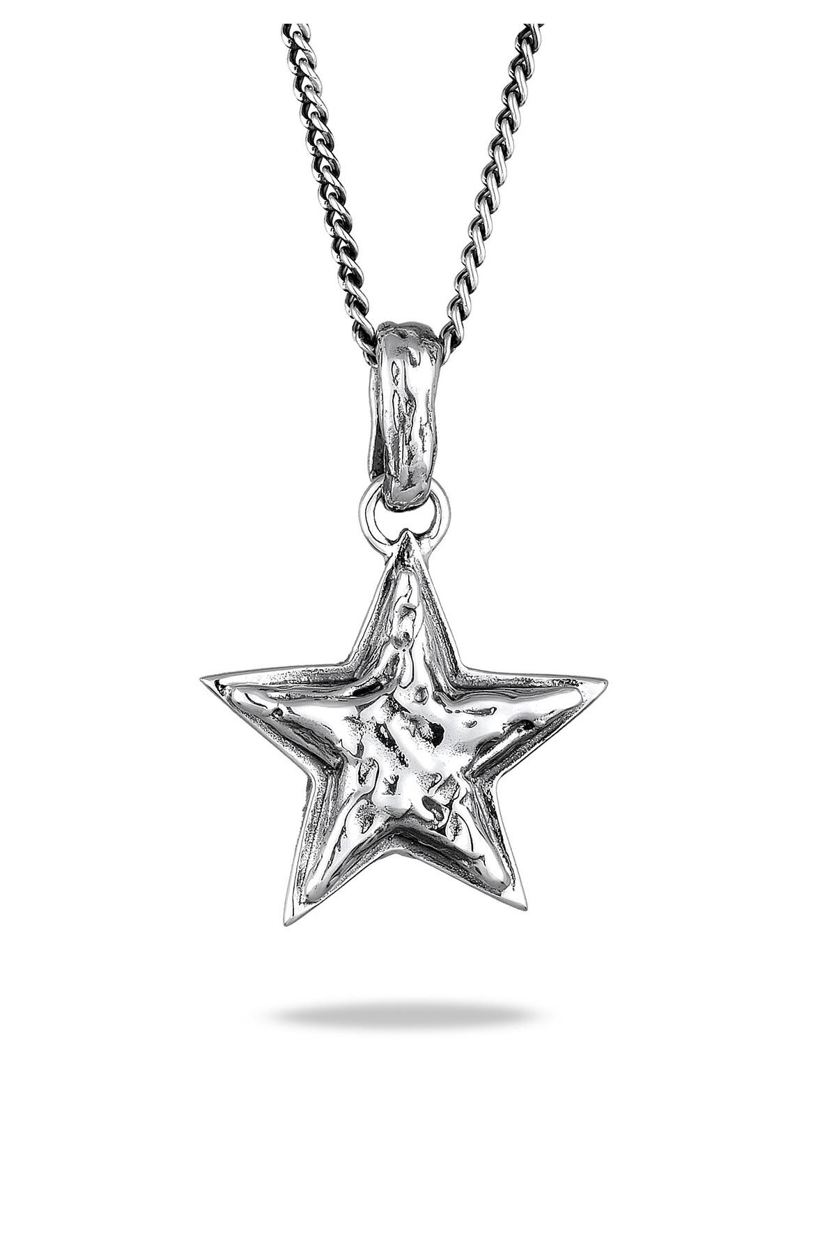 KUZZOI Halskette Kette Mit Anhänger Stern Panzerkette 925 Sterling Silber Festival 60 Cm für Herren - 60 cm